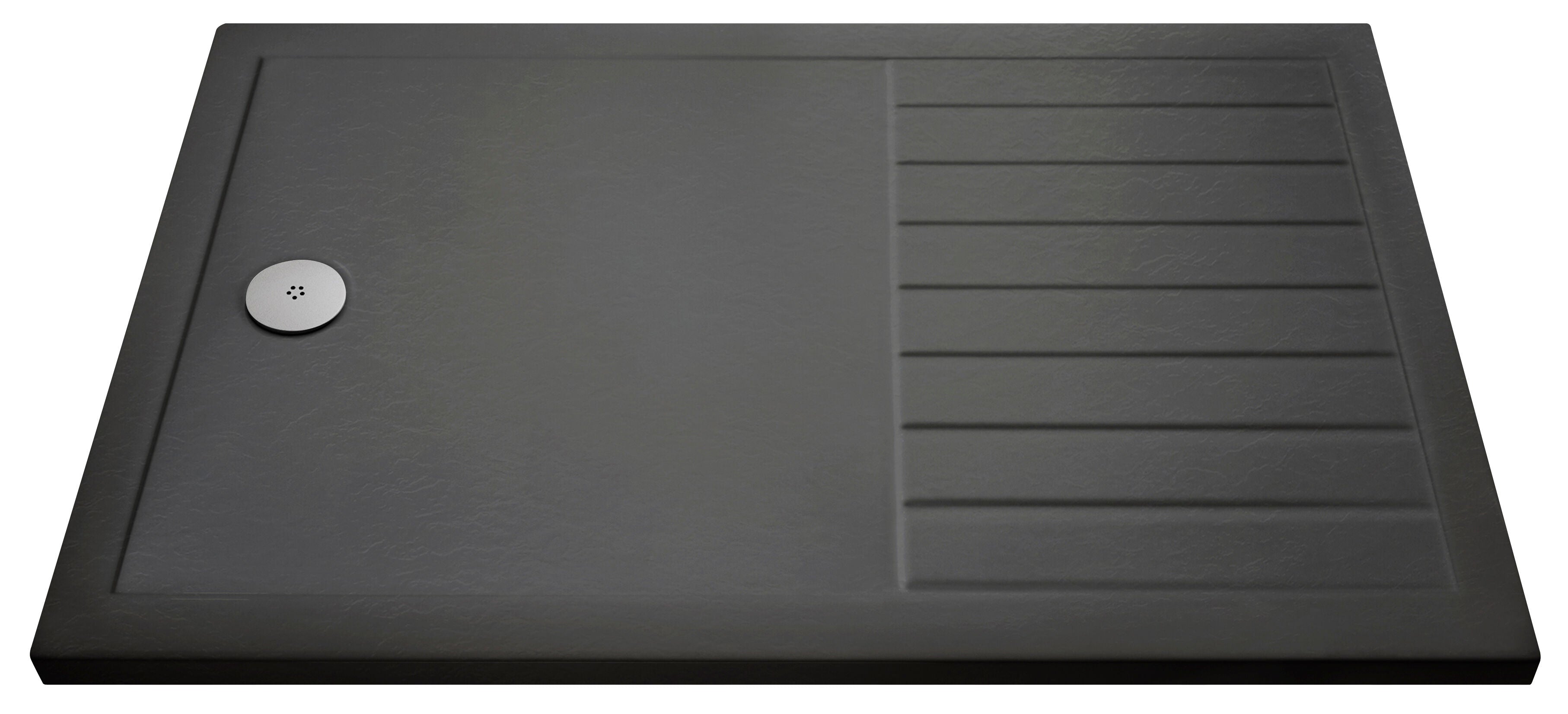 Nuie 1600 x 800mm Slate Grey Slimline Rectangular Walk In Shower Tray