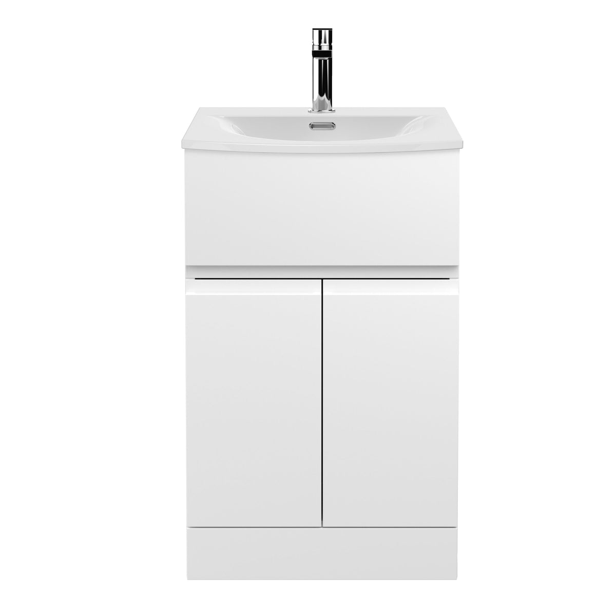 Hudson Reed Urban 500mm 2 Door 1 Drawer Floor Standing Vanity Unit With U-Shaped Curved Basin