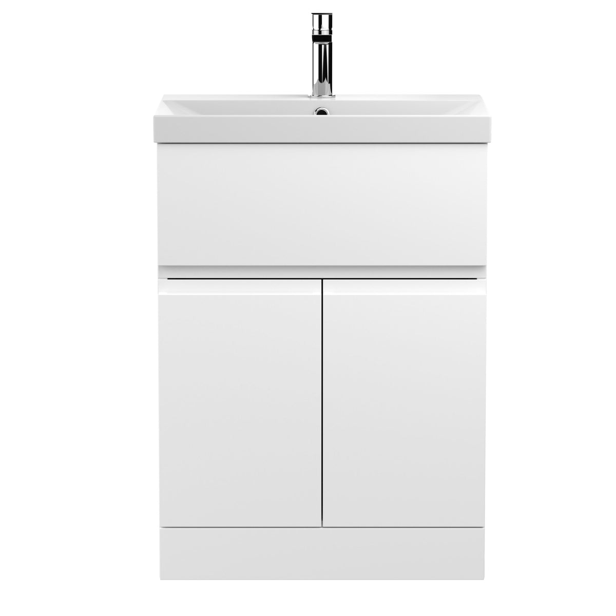 Hudson Reed Urban 600mm 2 Door 1 Drawer Floor Standing Vanity Unit With Thin Edge Basin