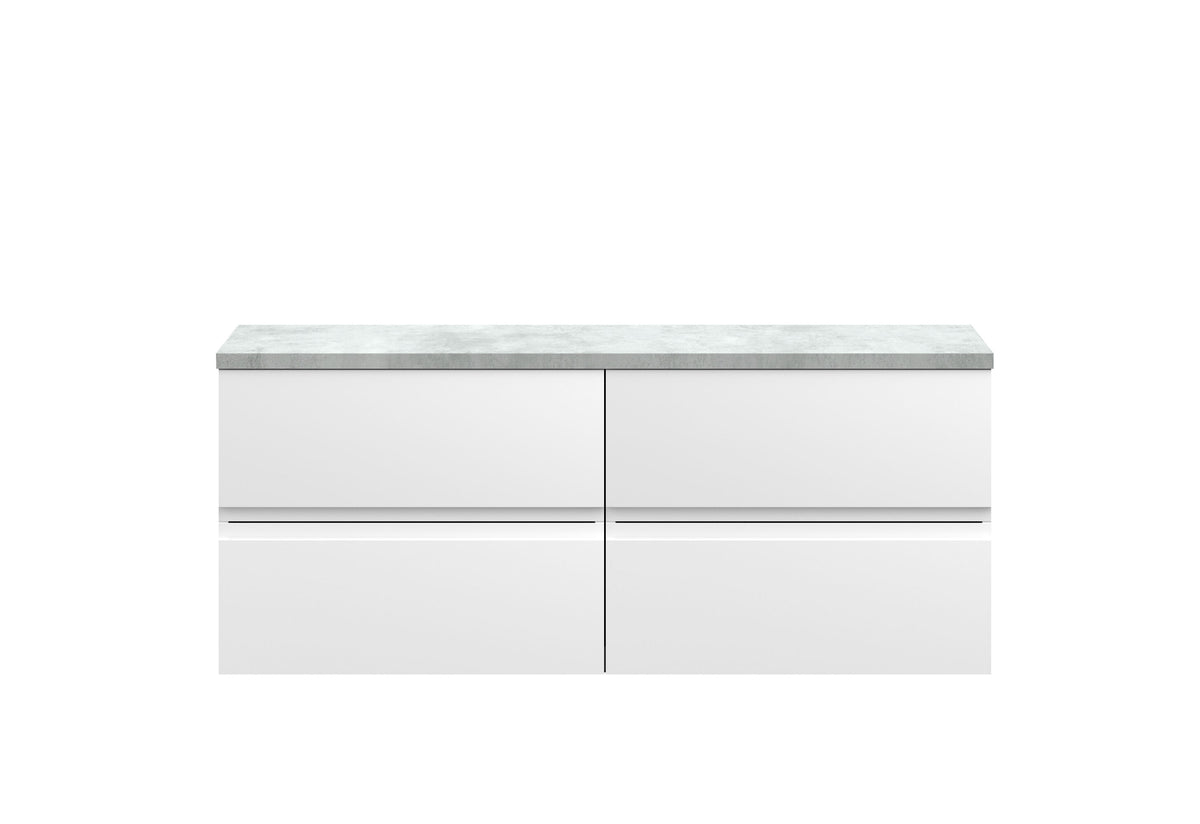 Hudson Reed Urban 1200mm 4 Drawer Wall Hung Vanity Unit With Bellato Grey Worktop