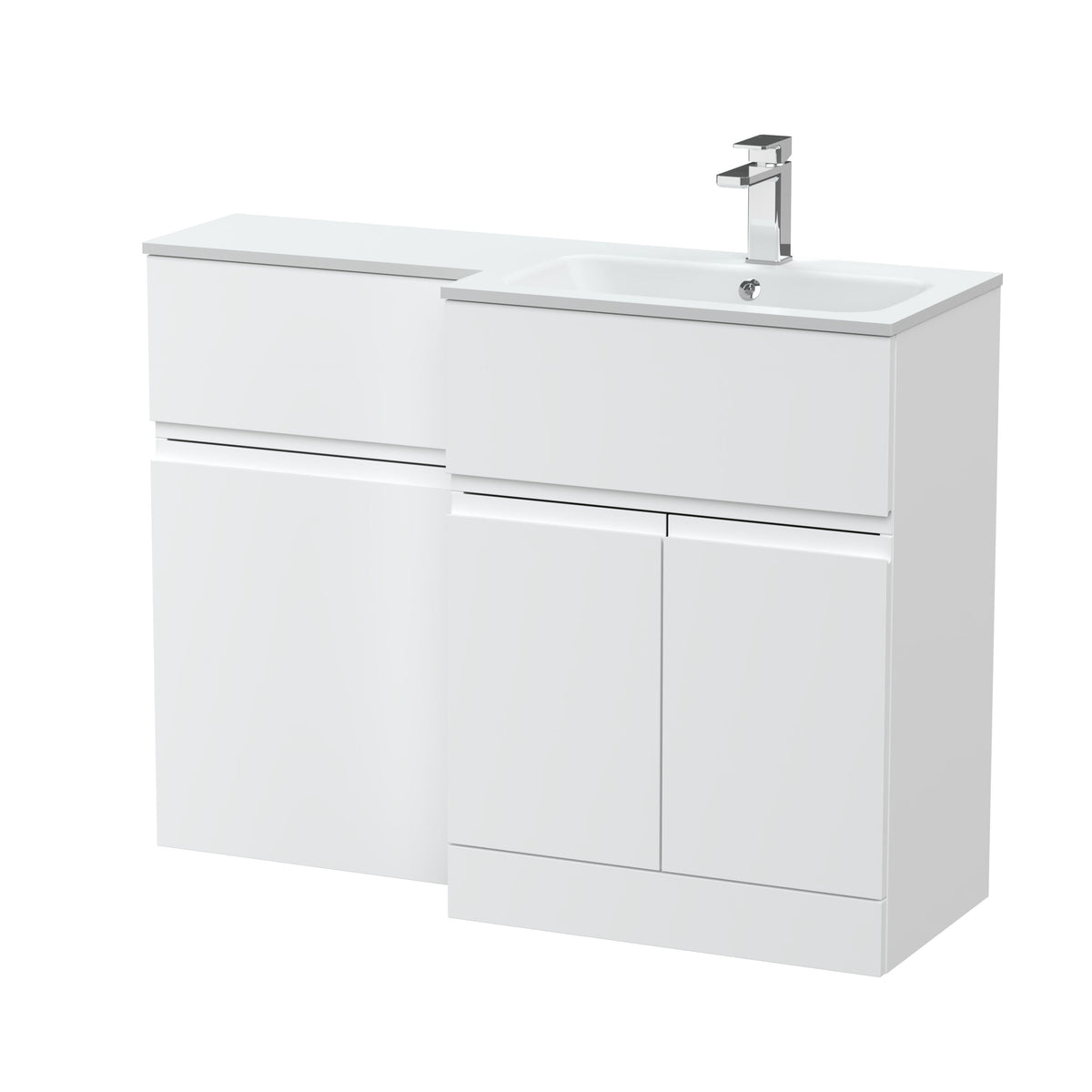 Hudson Reed Urban 1100mm Right-Hand 2 Door Floor Standing Combination Unit With Stone Basin