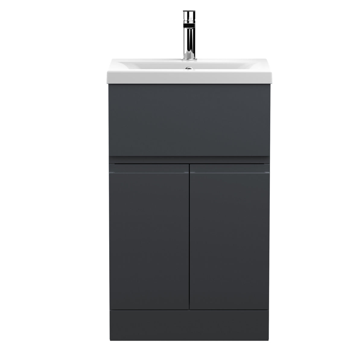 Hudson Reed Urban 500mm 2 Door 1 Drawer Floor Standing Vanity Unit With Mid-Edge Basin