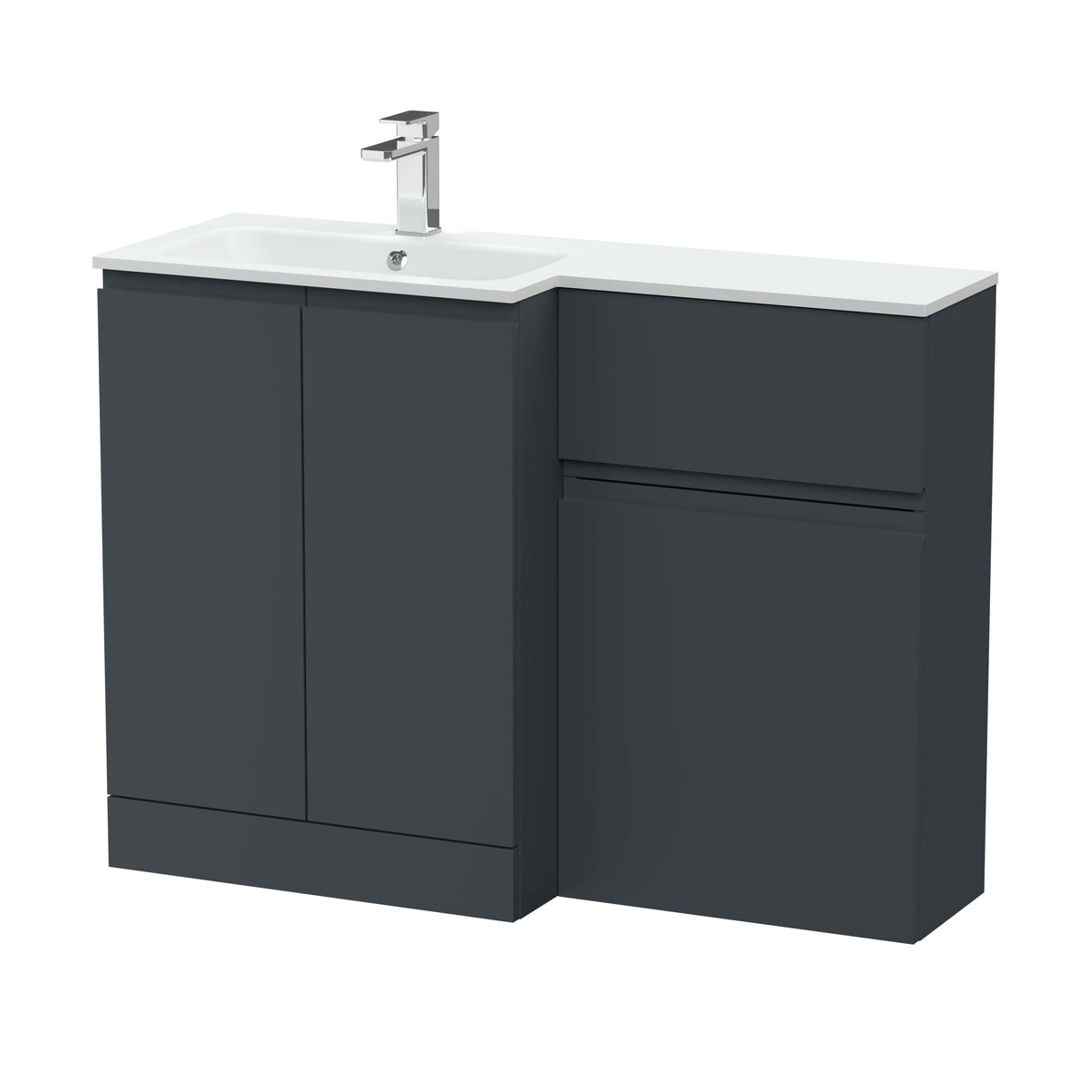 Hudson Reed Urban 1100mm Left-Hand 2 Door Floor Standing Combination Unit With Stone Basin