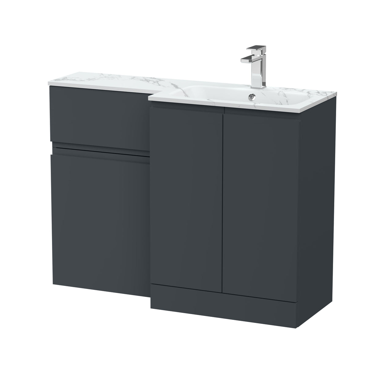 Hudson Reed Urban 1100mm Right-Hand 2 Door Floor Standing Combination Unit With Stone Basin