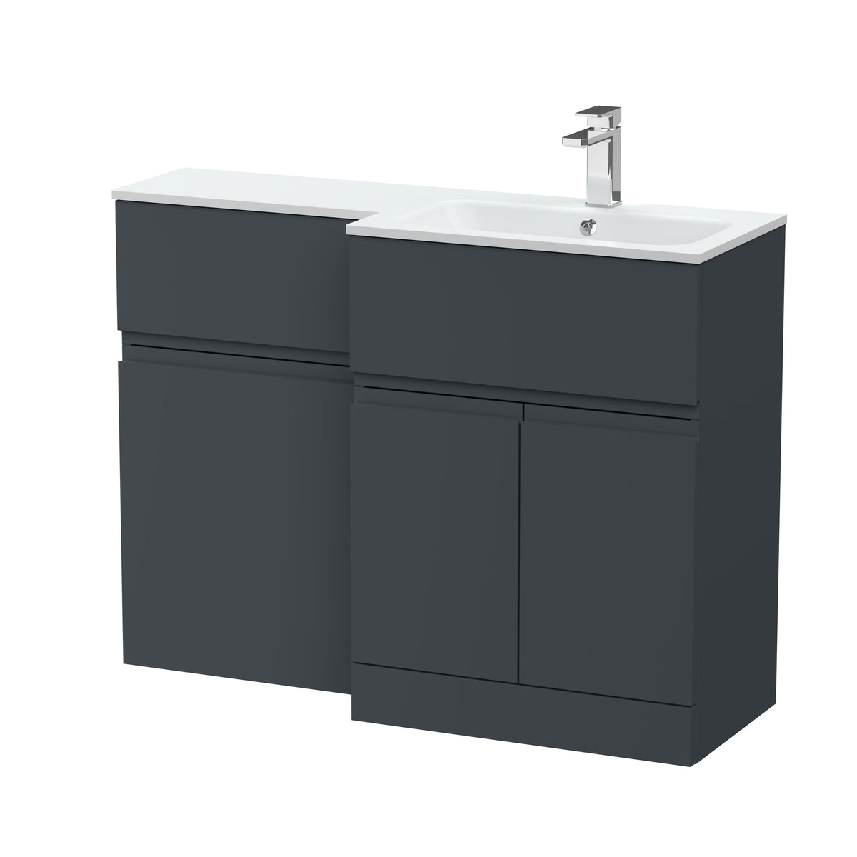 Hudson Reed Urban 1100mm Right-Hand 2 Door Floor Standing Combination Unit With Stone Basin