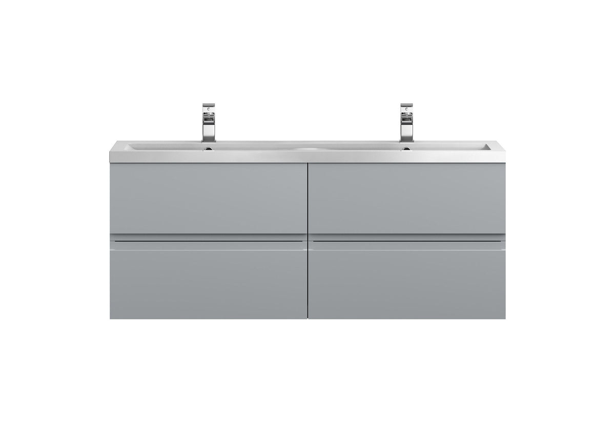 Hudson Reed Urban 1200mm 4 Drawer Wall Hung Vanity Unit With 2 Tap Hole Ceramic Basin