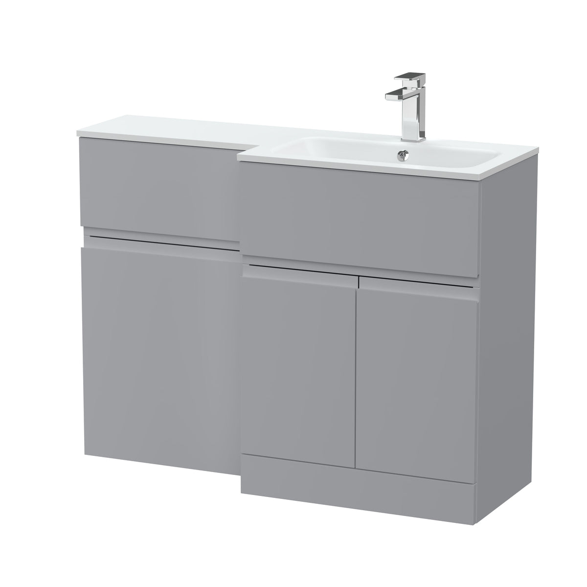 Hudson Reed Urban 1100mm Right-Hand 2 Door Floor Standing Combination Unit With Stone Basin