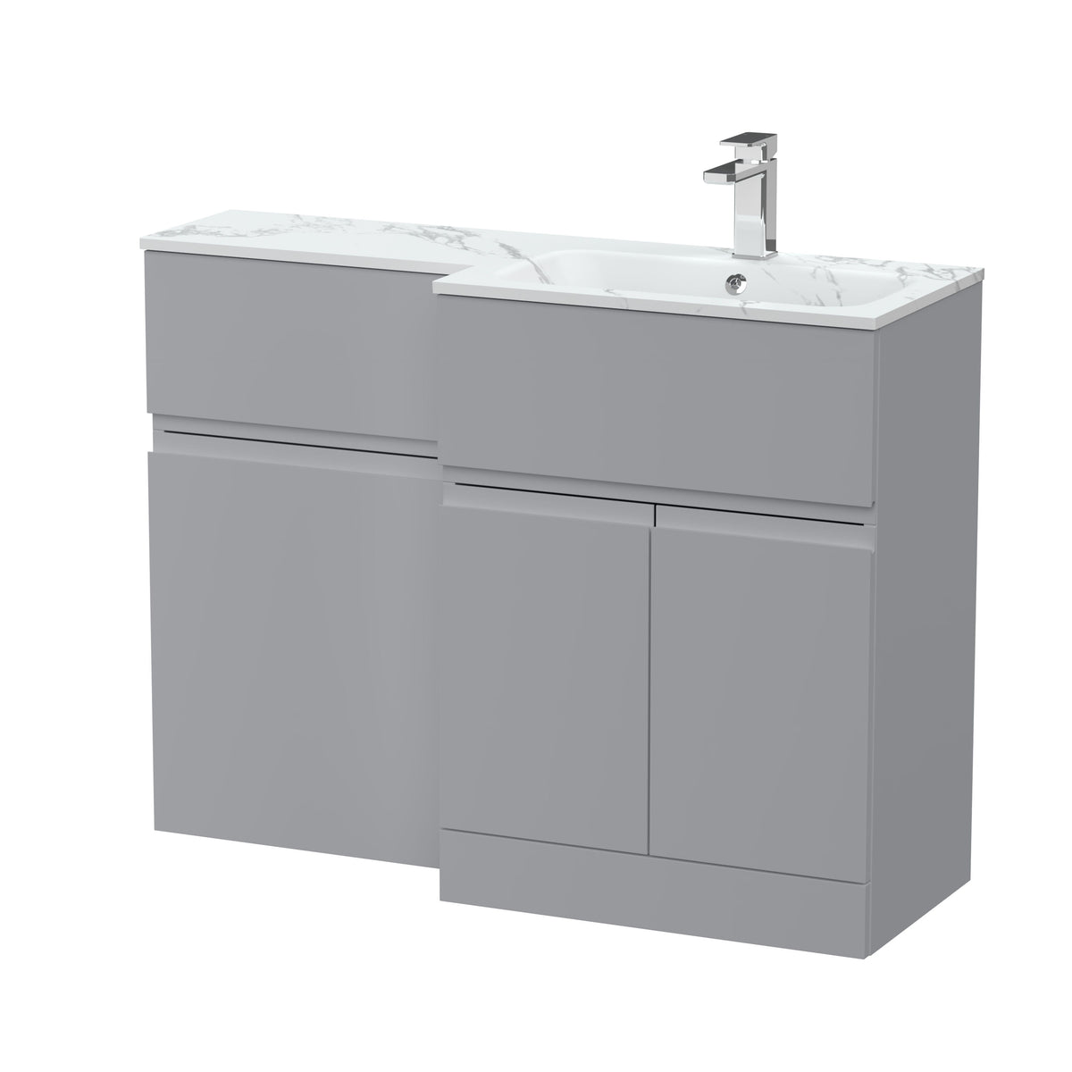 Hudson Reed Urban 1100mm Right-Hand 2 Door Floor Standing Combination Unit With Stone Basin