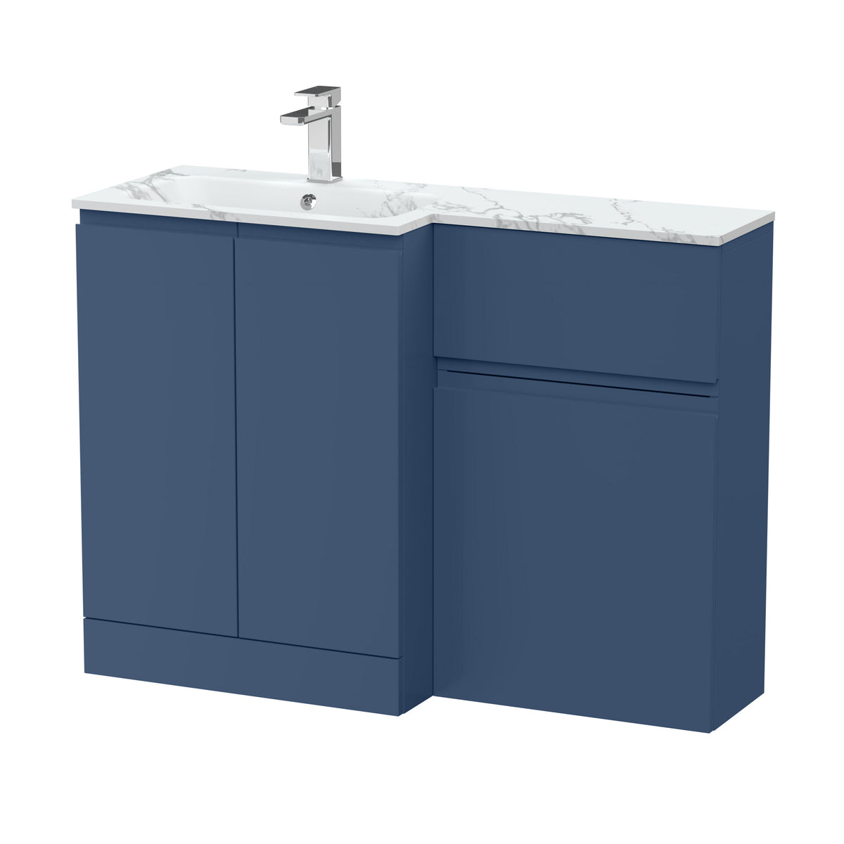 Hudson Reed Urban 1100mm Left-Hand 2 Door Floor Standing Combination Unit With Stone Basin