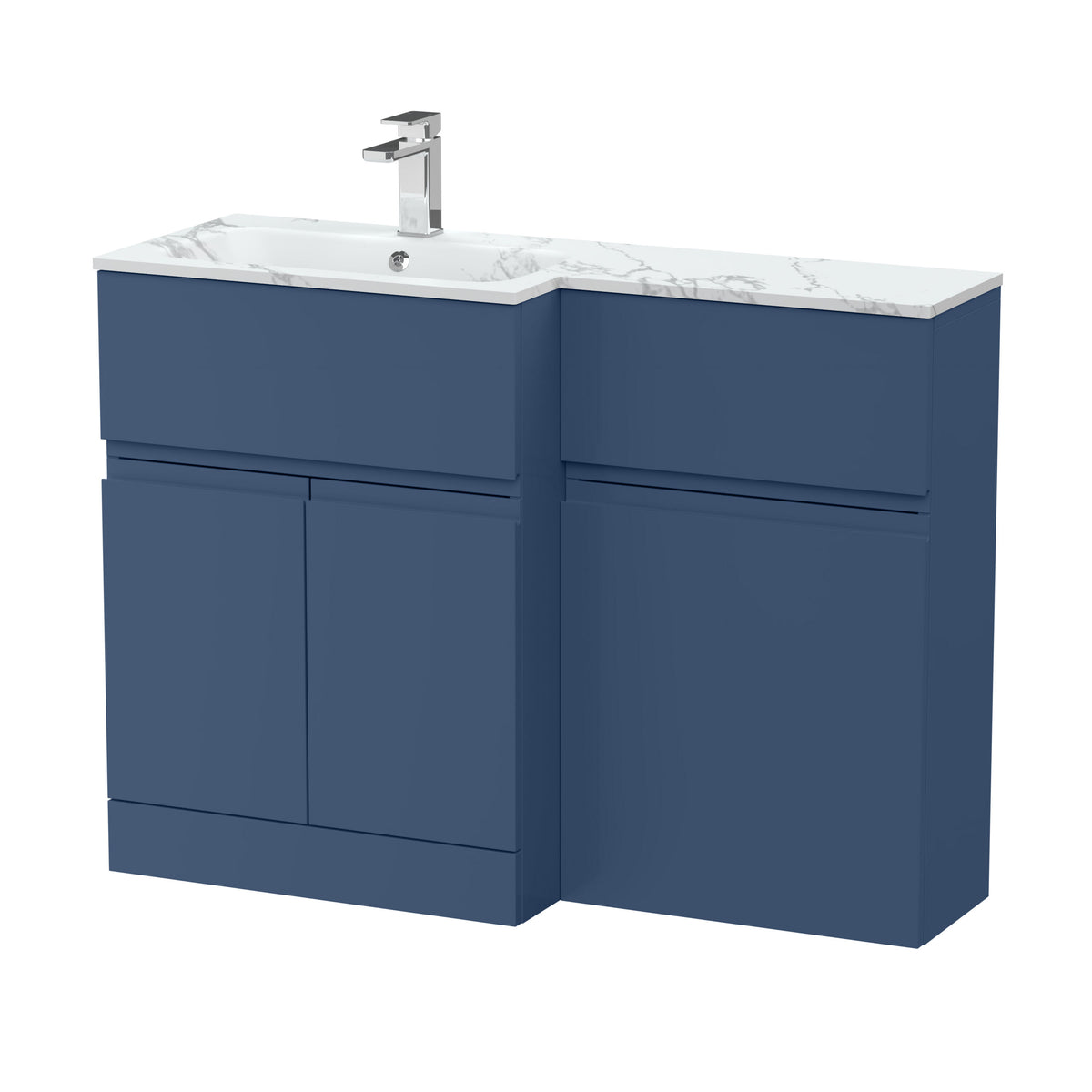 Hudson Reed Urban 1100mm Left-Hand 2 Door Floor Standing Combination Unit With Stone Basin