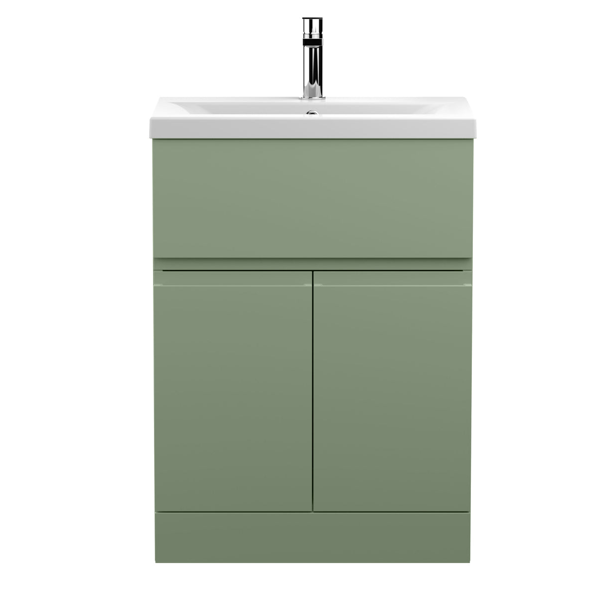 Hudson Reed Urban 600mm 2 Door 1 Drawer Floor Standing Vanity Unit With Mid-Edge Basin