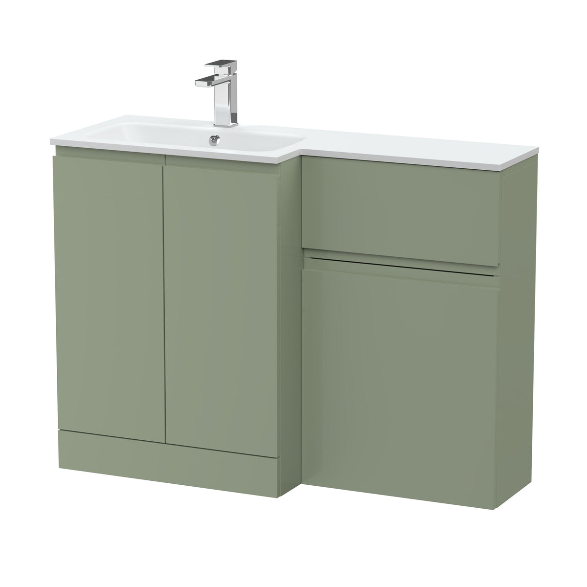 Hudson Reed Urban 1100mm Left-Hand 2 Door Floor Standing Combination Unit With Stone Basin