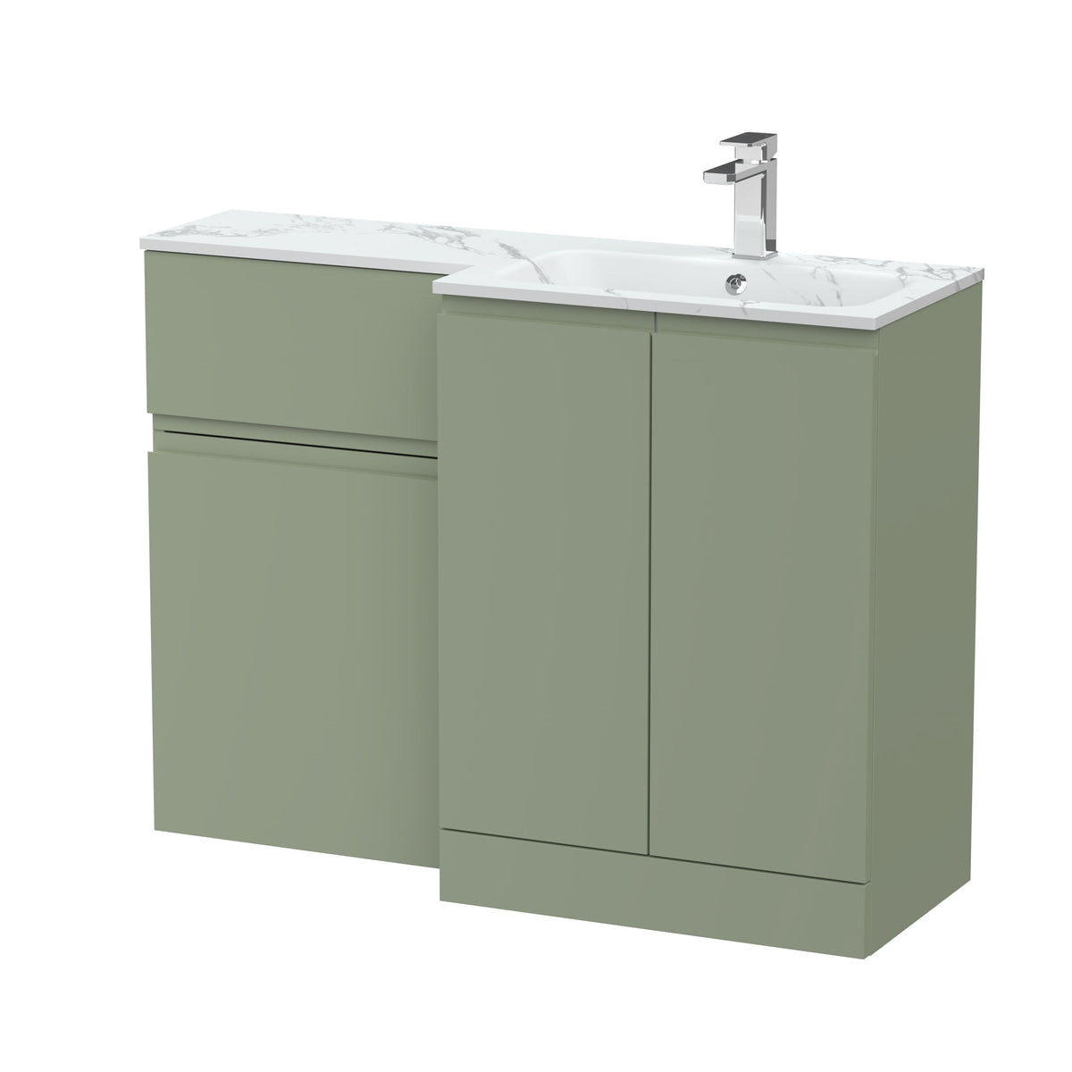 Hudson Reed Urban 1100mm Right-Hand 2 Door Floor Standing Combination Unit With Stone Basin