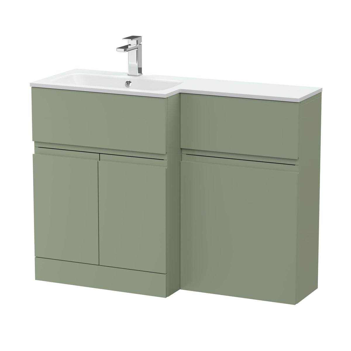 Hudson Reed Urban 1100mm Left-Hand 2 Door Floor Standing Combination Unit With Stone Basin