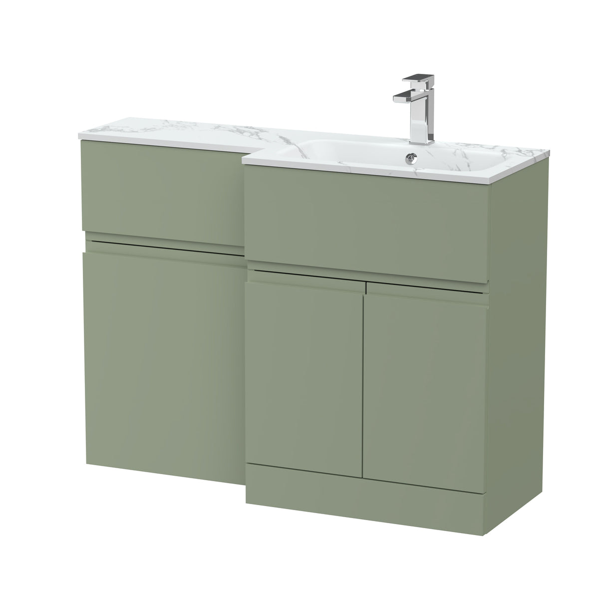 Hudson Reed Urban 1100mm Right-Hand 2 Door Floor Standing Combination Unit With Stone Basin