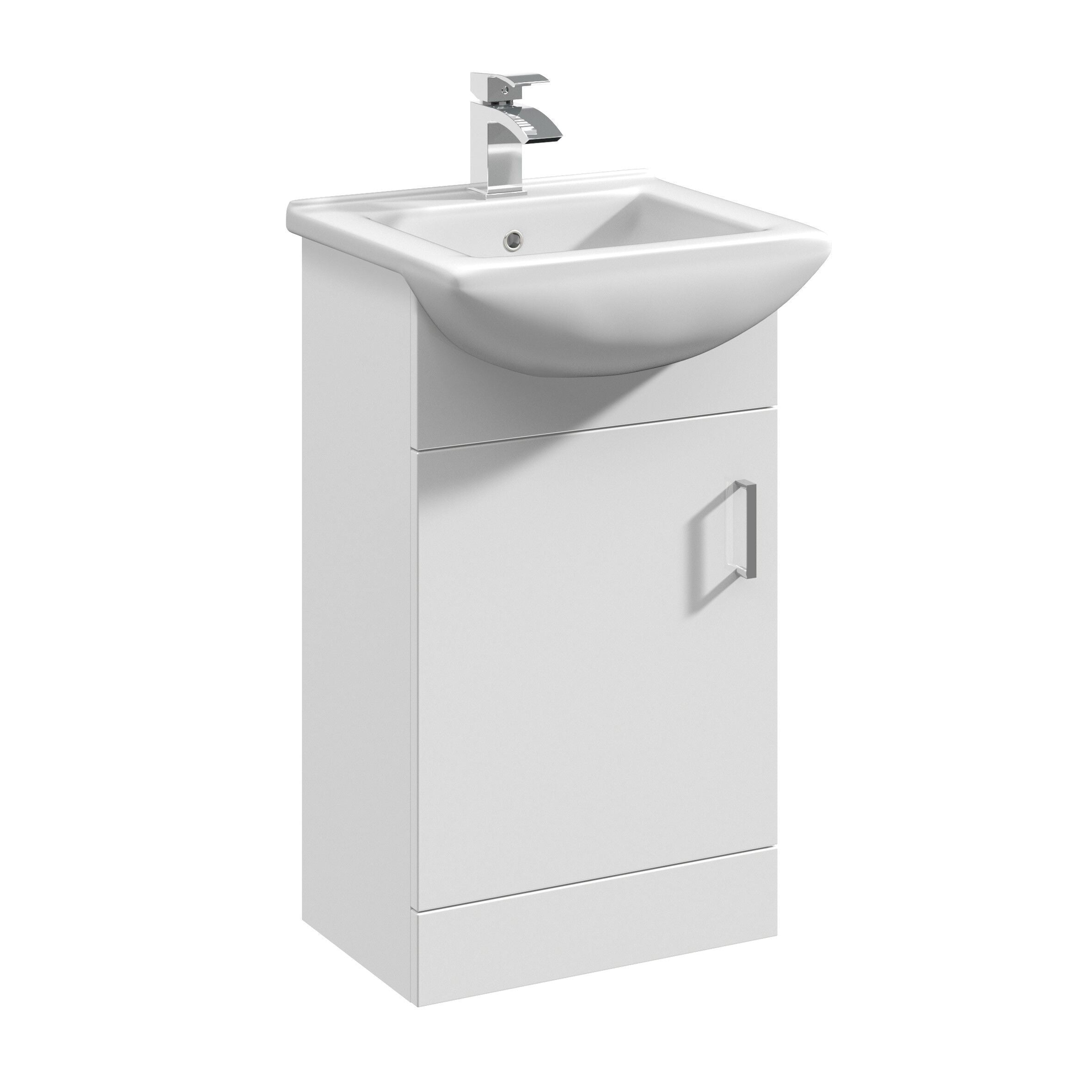 Nuie Mayford 450mm 1 Door Floor Standing Cabinet With Square Basin