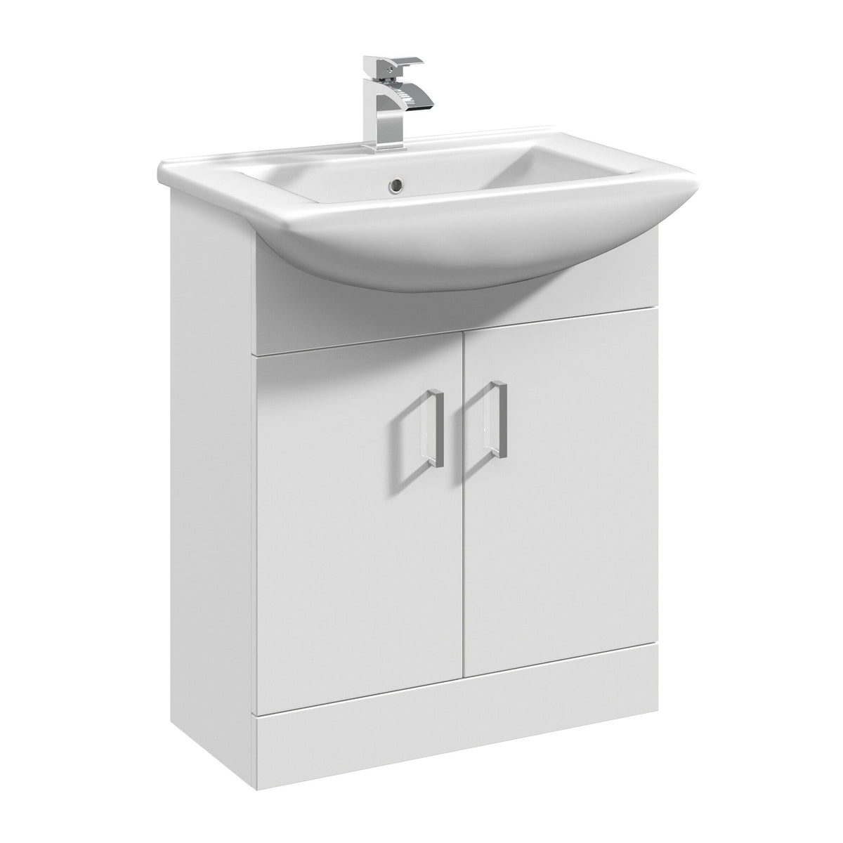 Nuie Mayford 650mm 2 Door Floor Standing Cabinet With Square Basin
