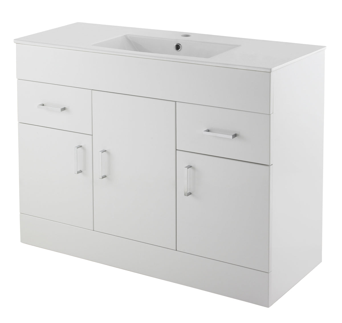 Nuie Eden 1000mm 3 Door 2 Drawer Floor Standing Cabinet With Basin