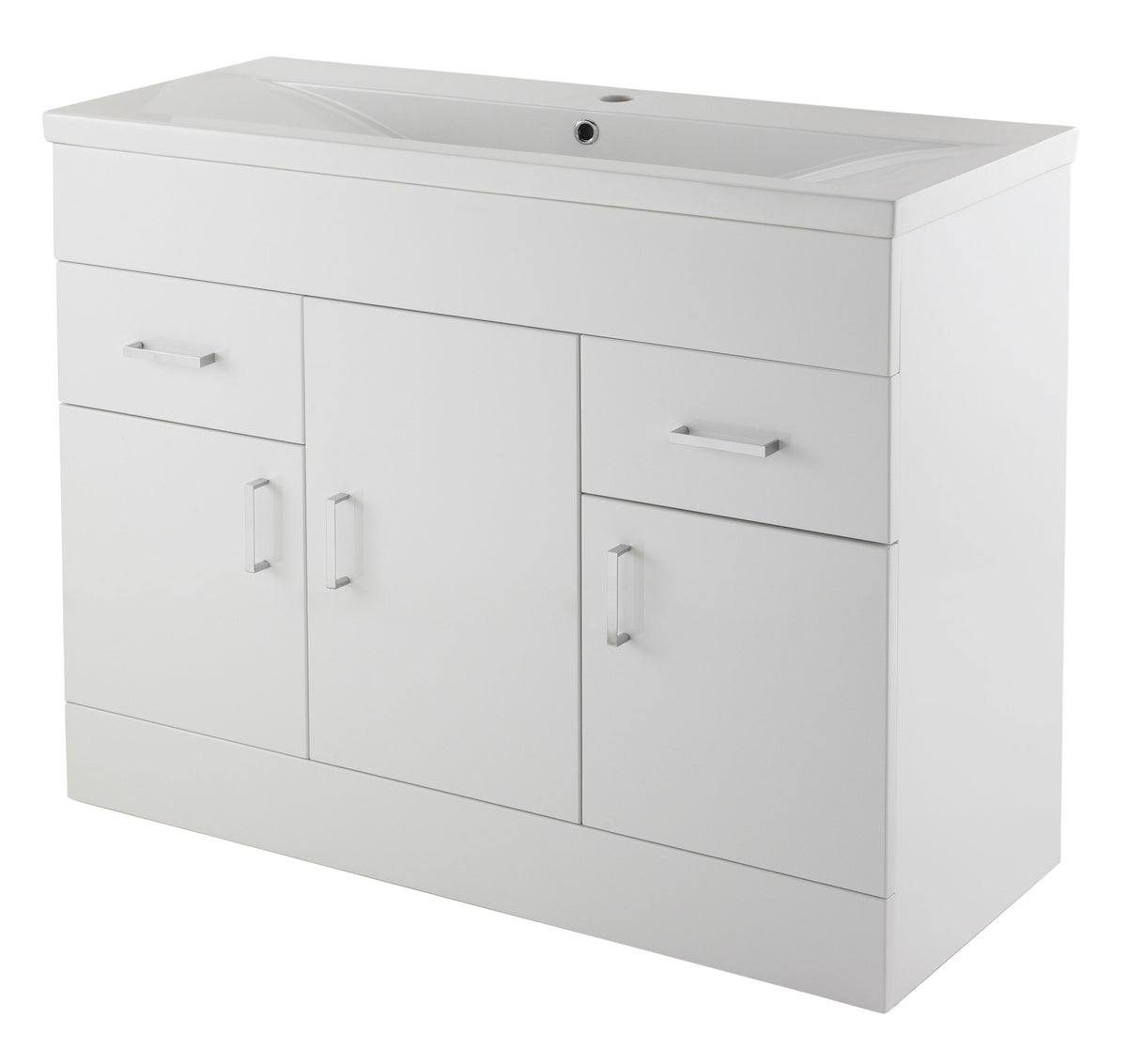 Nuie Eden 1000mm 3 Door 2 Drawer Floor Standing Cabinet With Basin