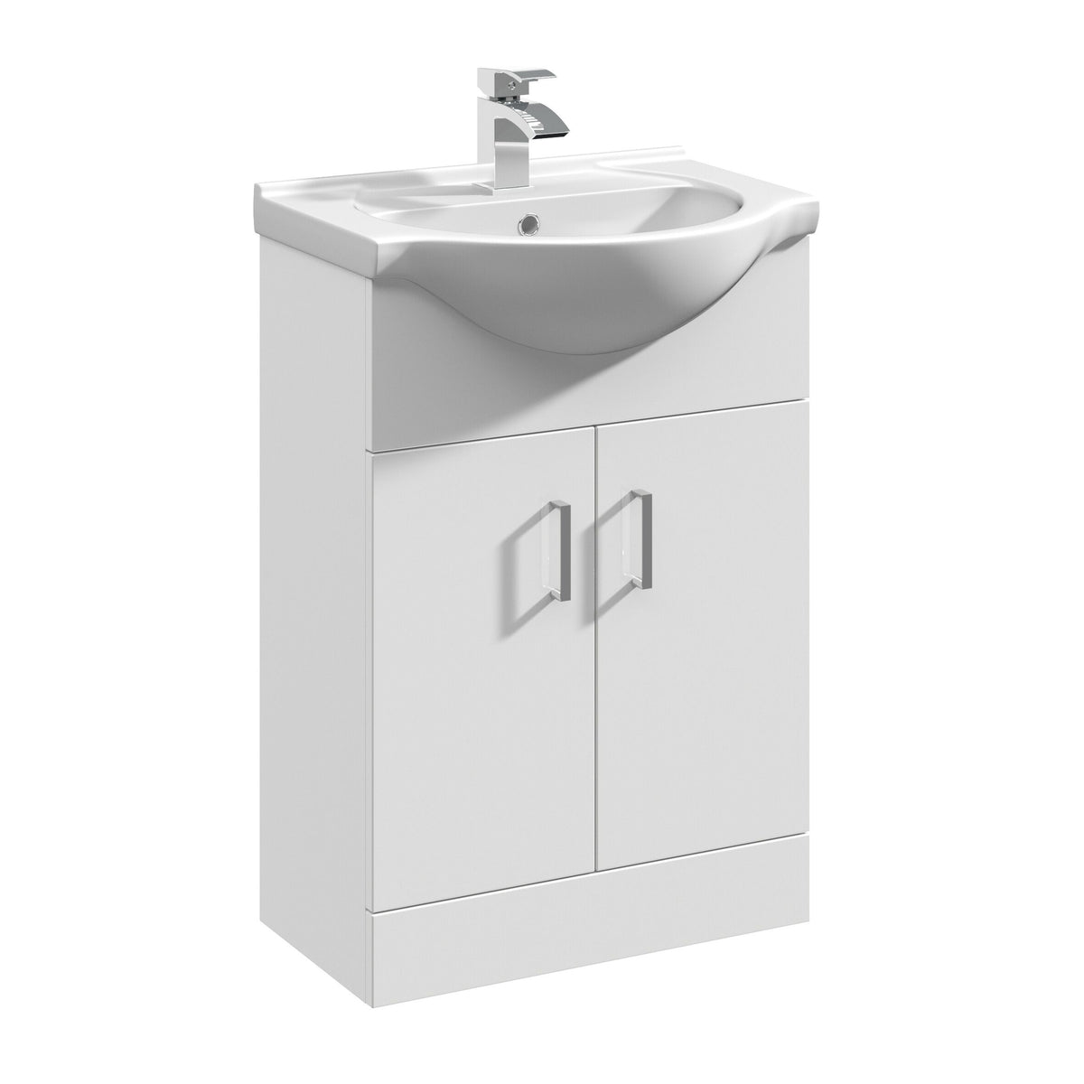 Nuie Mayford 550mm 2 Door Floor Standing Cabinet With U-Shaped Basin