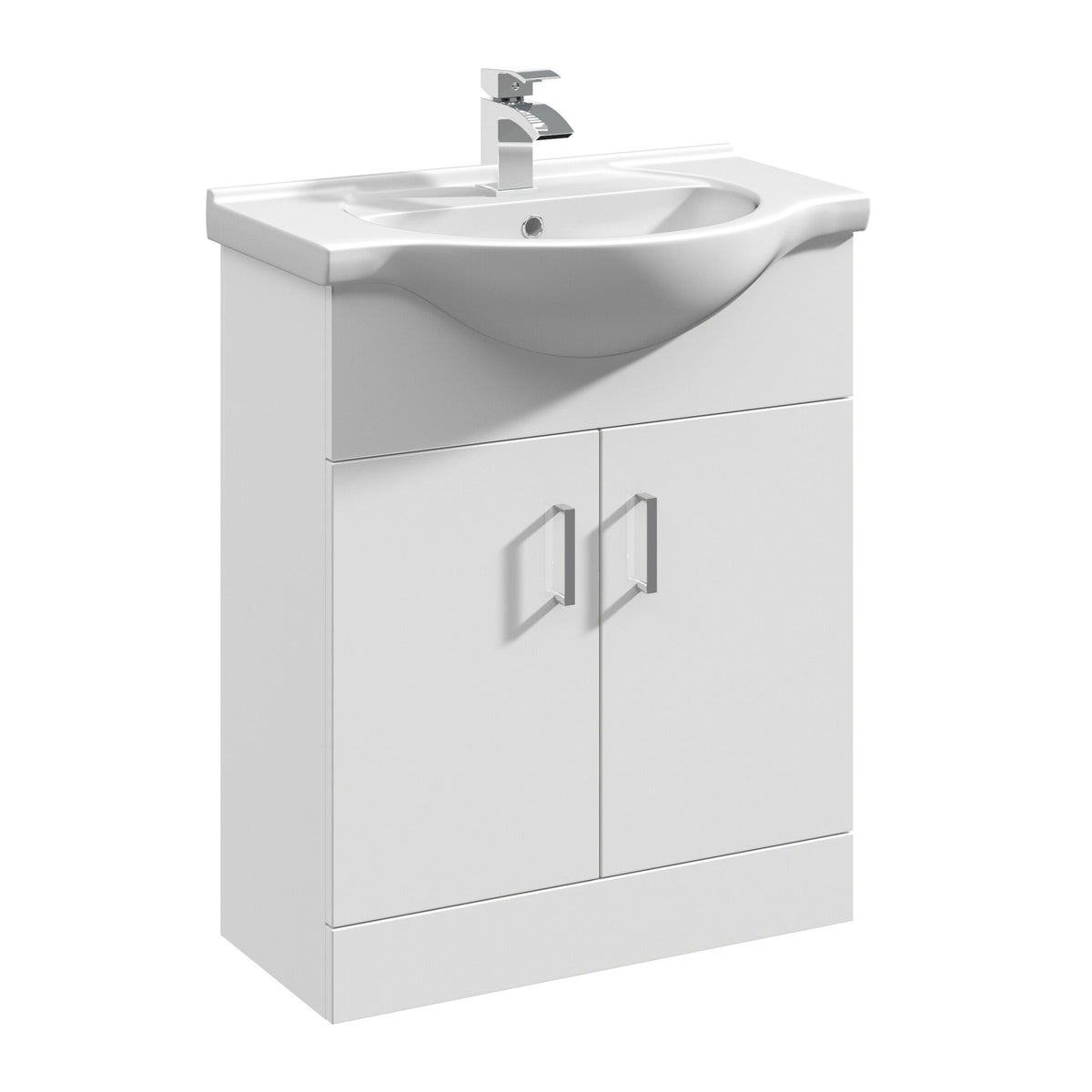 Nuie Mayford 650mm 2 Door Floor Standing Cabinet With U-Shaped Basin