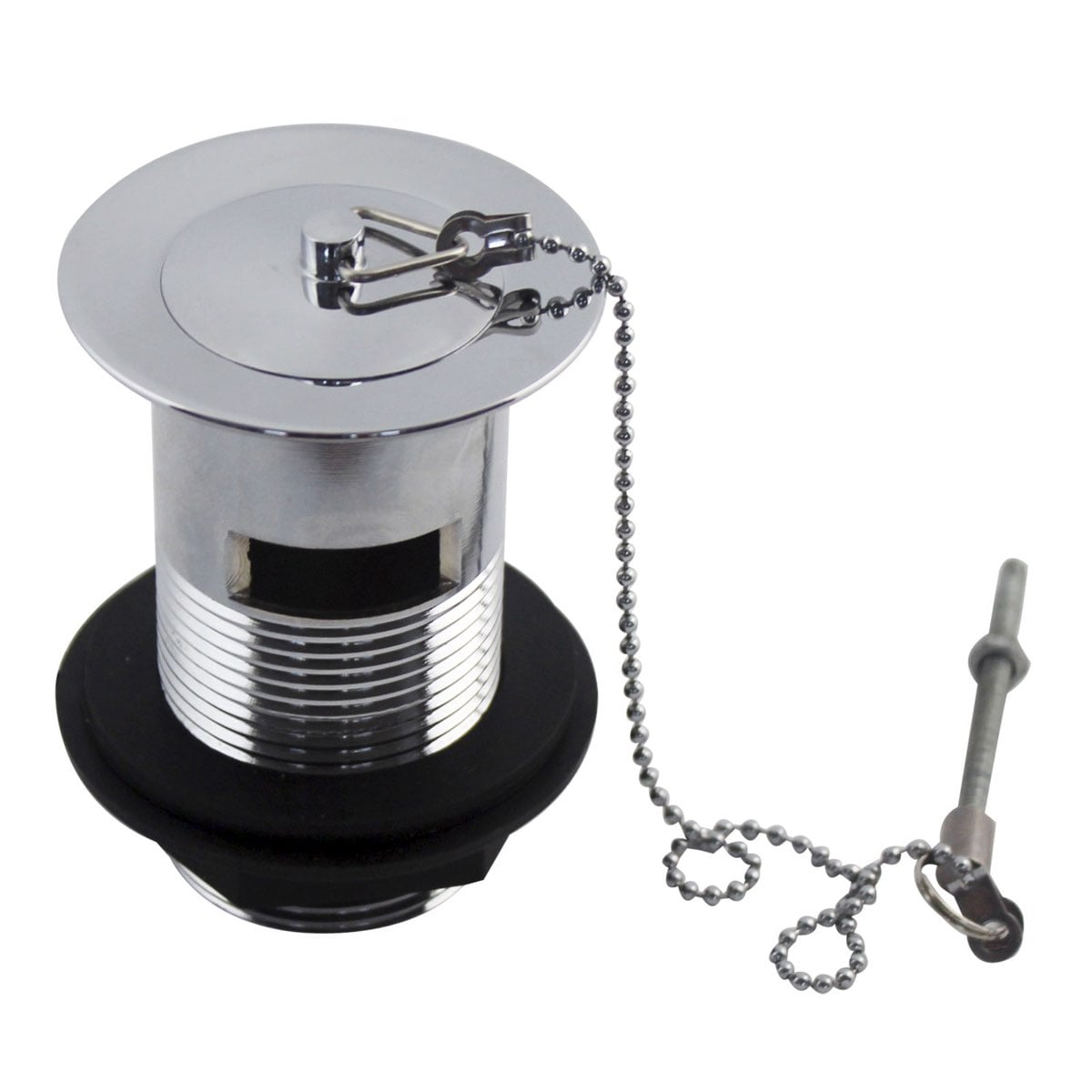 Basin Waste CP with Metal Plug & Plastic Backnut slotted - WAS001 - WAS001 1