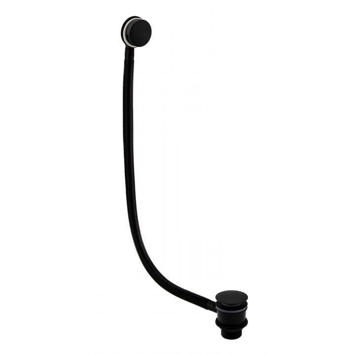 Easyclean Sprung Bath Waste Matt Black - WAS019