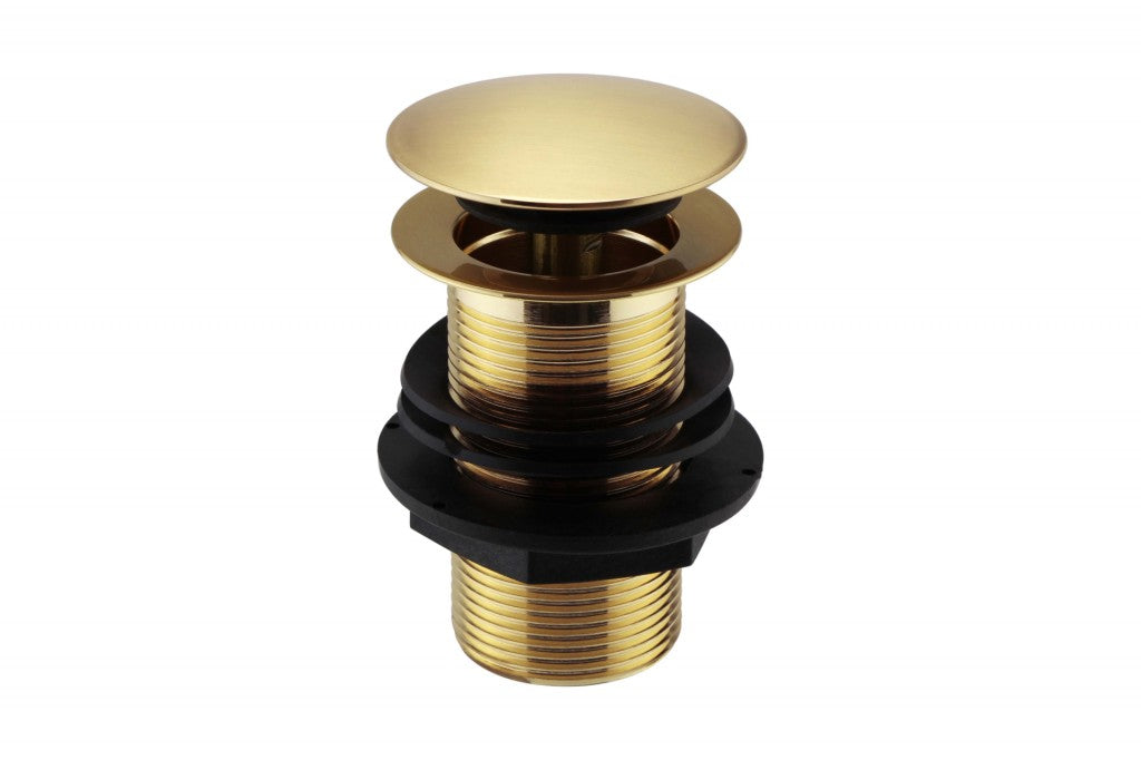 Basin Clicker Waste (Unslotted) Brushed Brass - WAS051