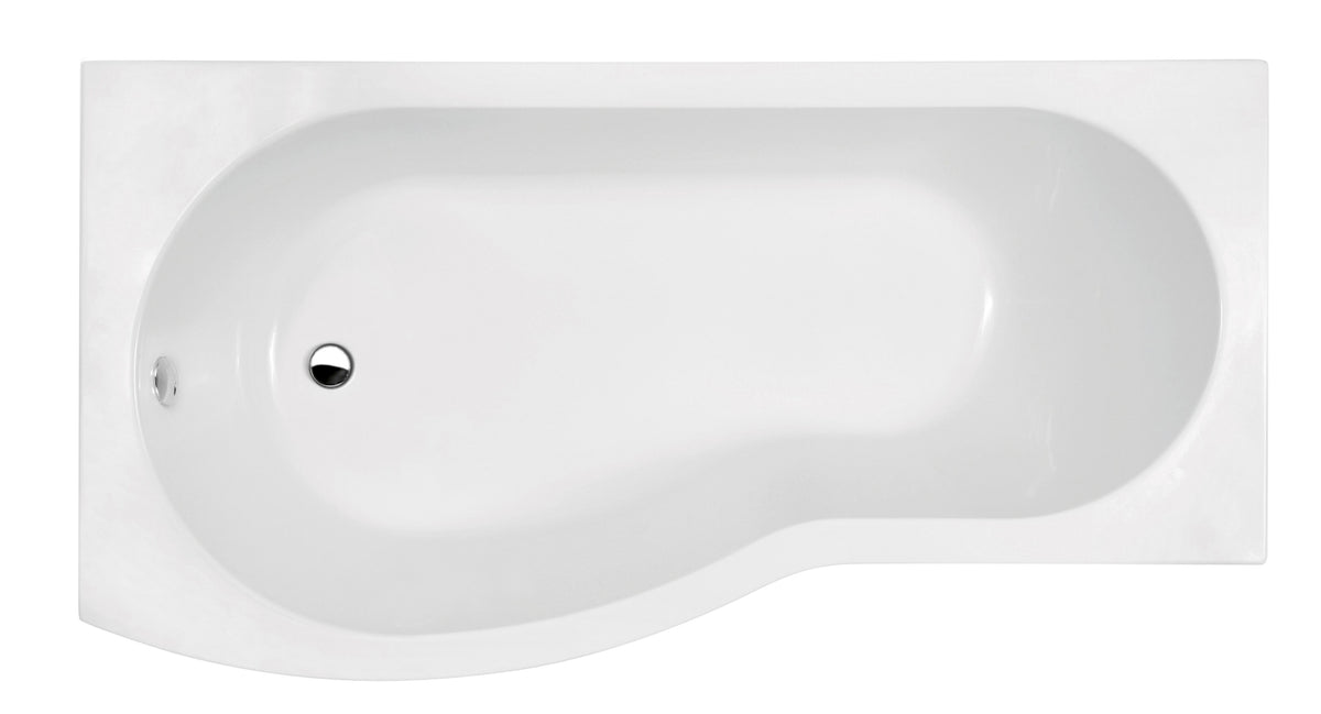 Nuie 1495mm Left-Hand B Shaped Shower Bath With Legs