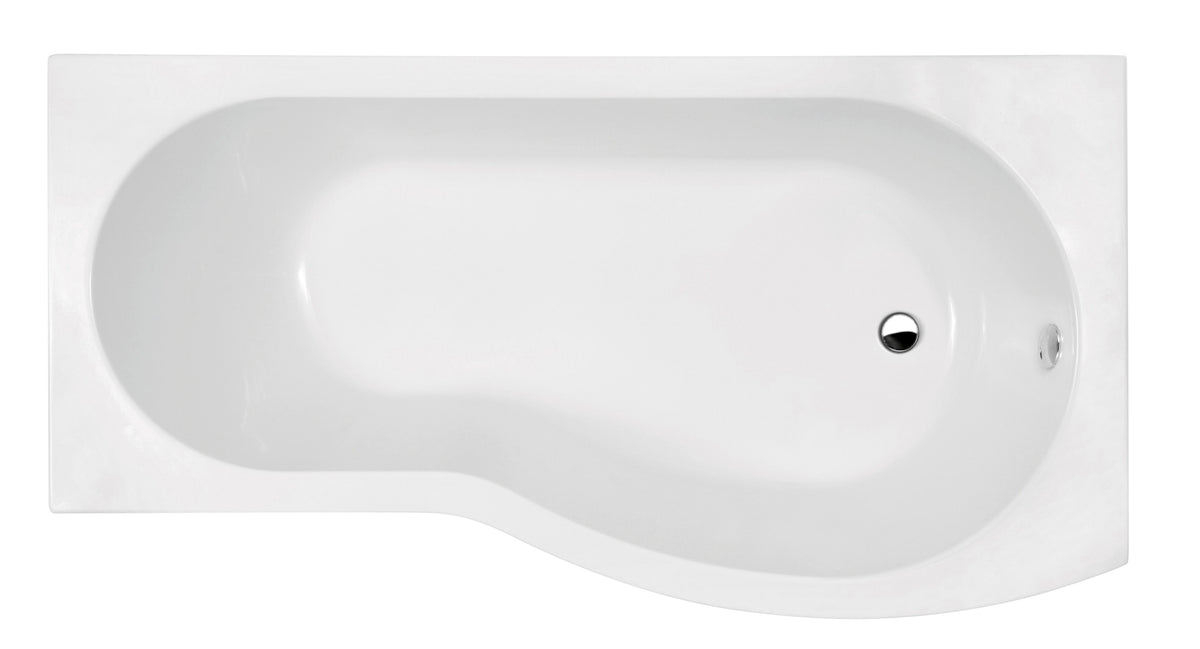 Nuie 1495mm Right-Hand B Shaped Shower Bath With Legs