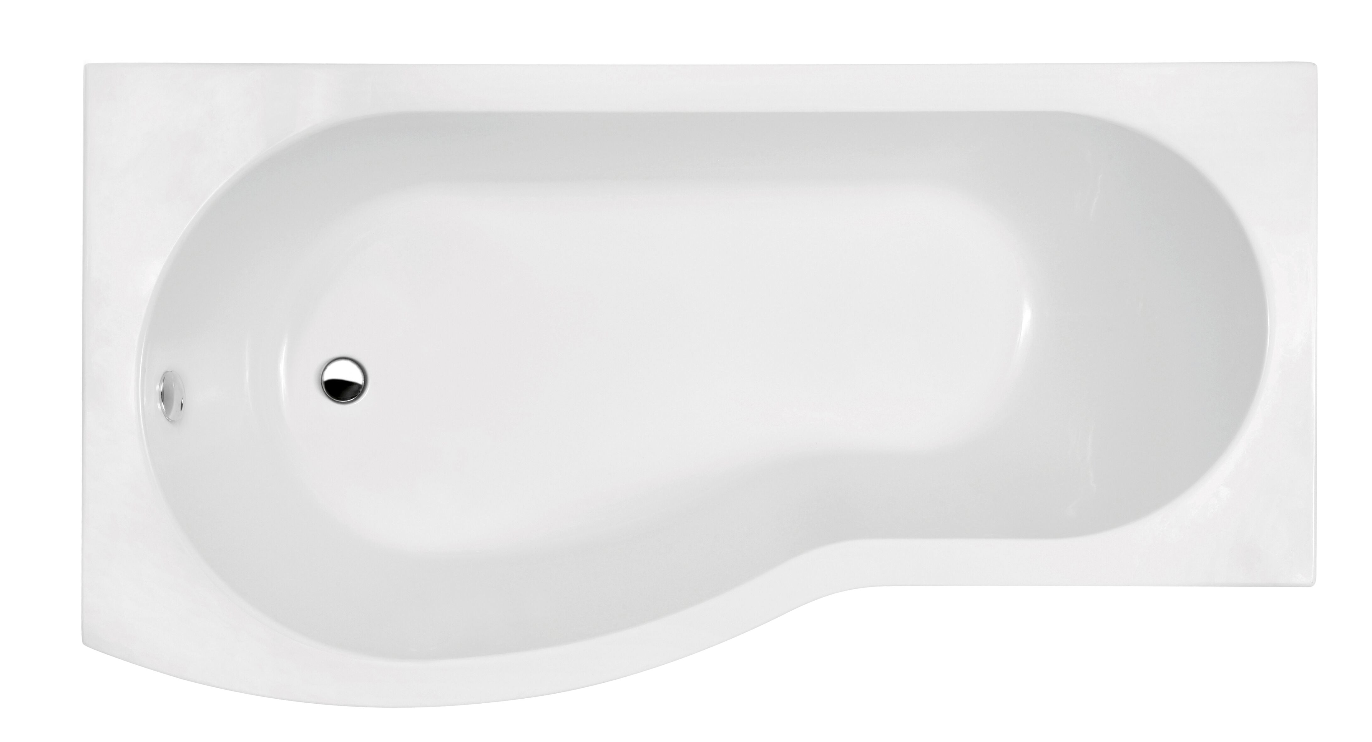 Nuie 1695mm Left-Hand B Shaped Shower Bath With Legs