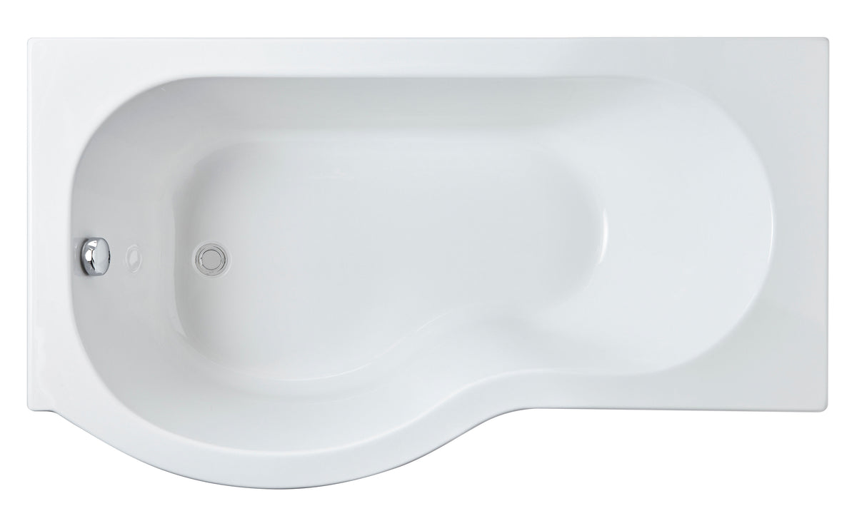 Nuie 1500mm Left-Hand P Shaped Shower Bath With Legs