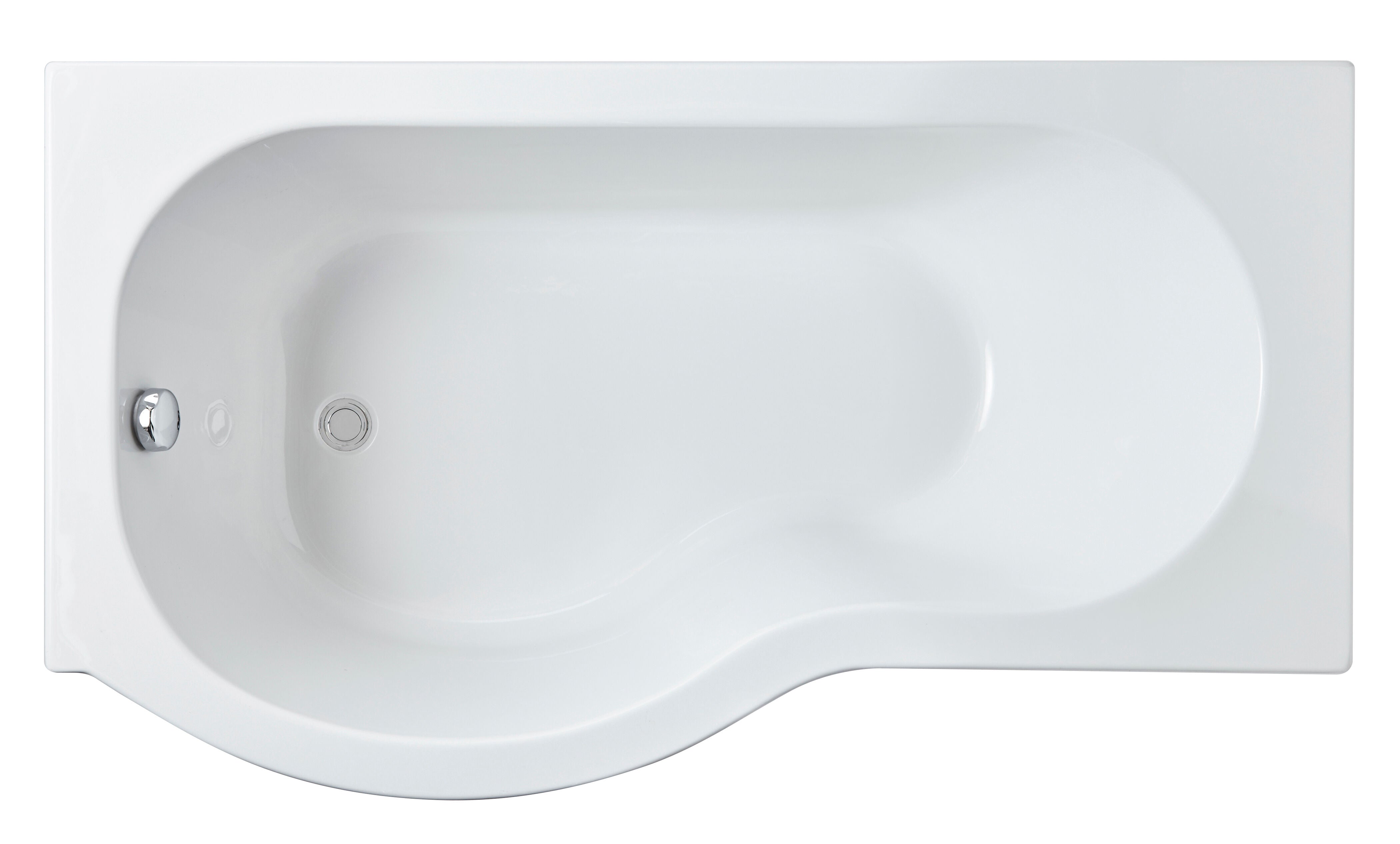 nuie 1500mm Left-Hand P Shaped Shower Bath With Legs