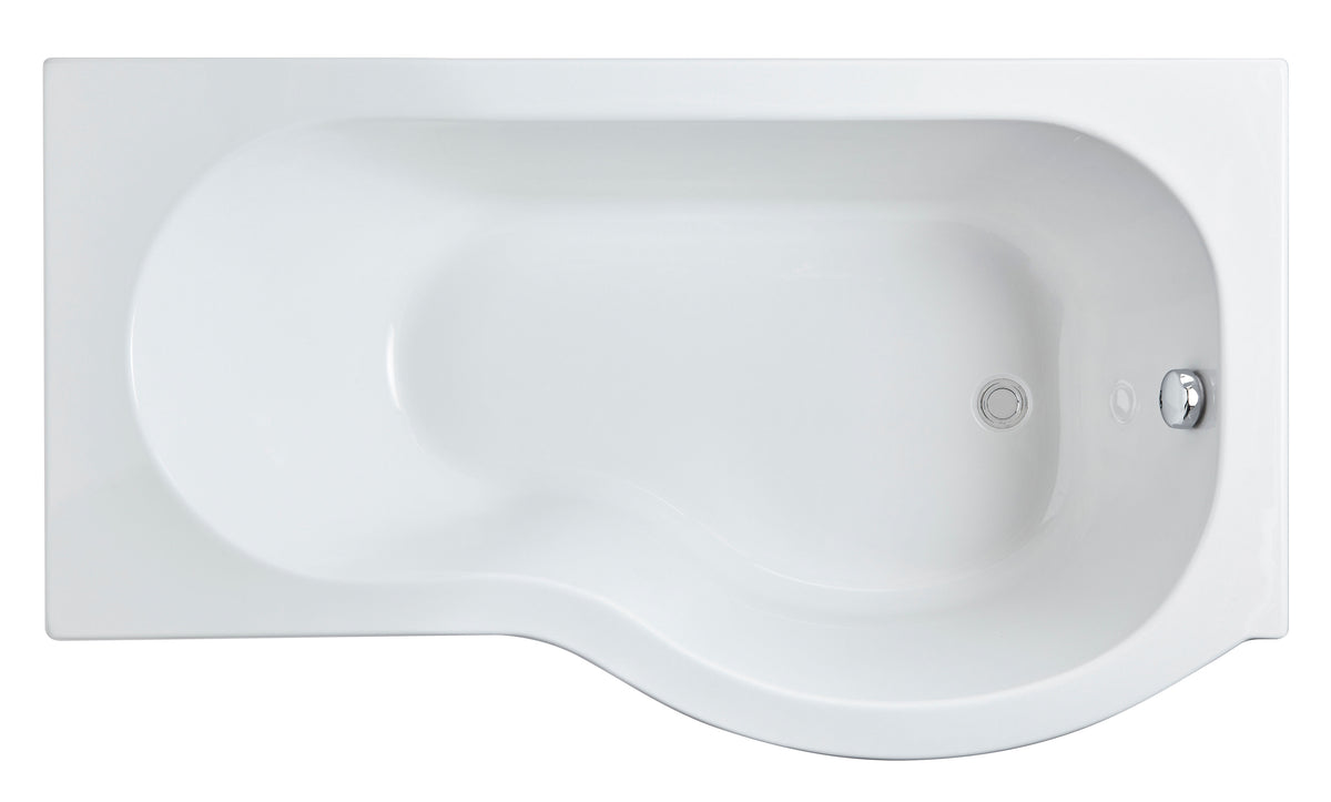 Nuie 1500mm Right-Hand P Shaped Shower Bath With Legs