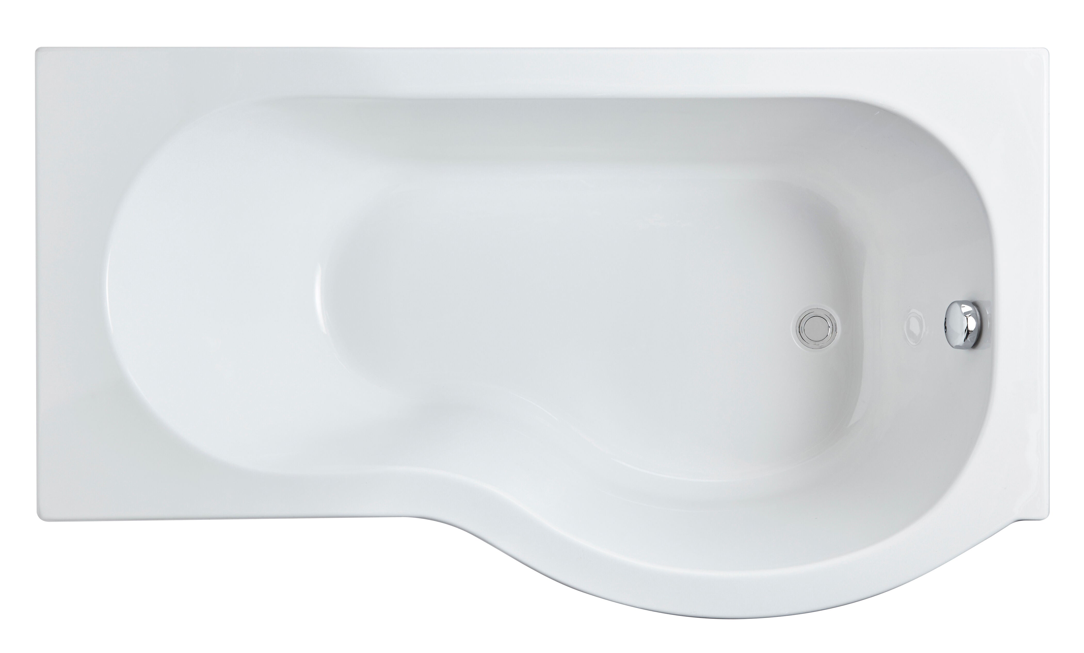 nuie 1500mm Right-Hand P Shaped Shower Bath With Legs