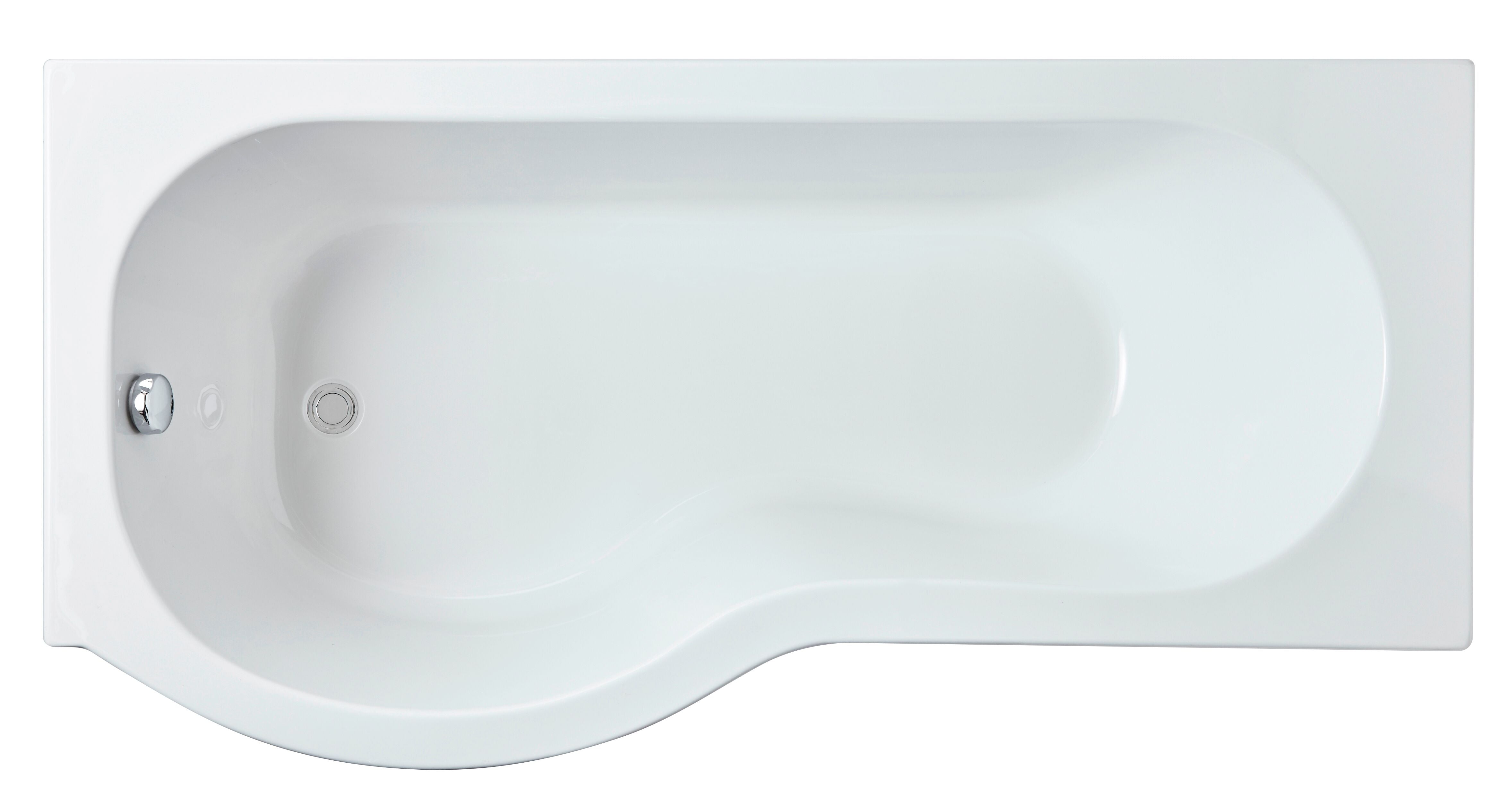 Nuie 1700mm Left-Hand P Shaped Shower Bath With Legs