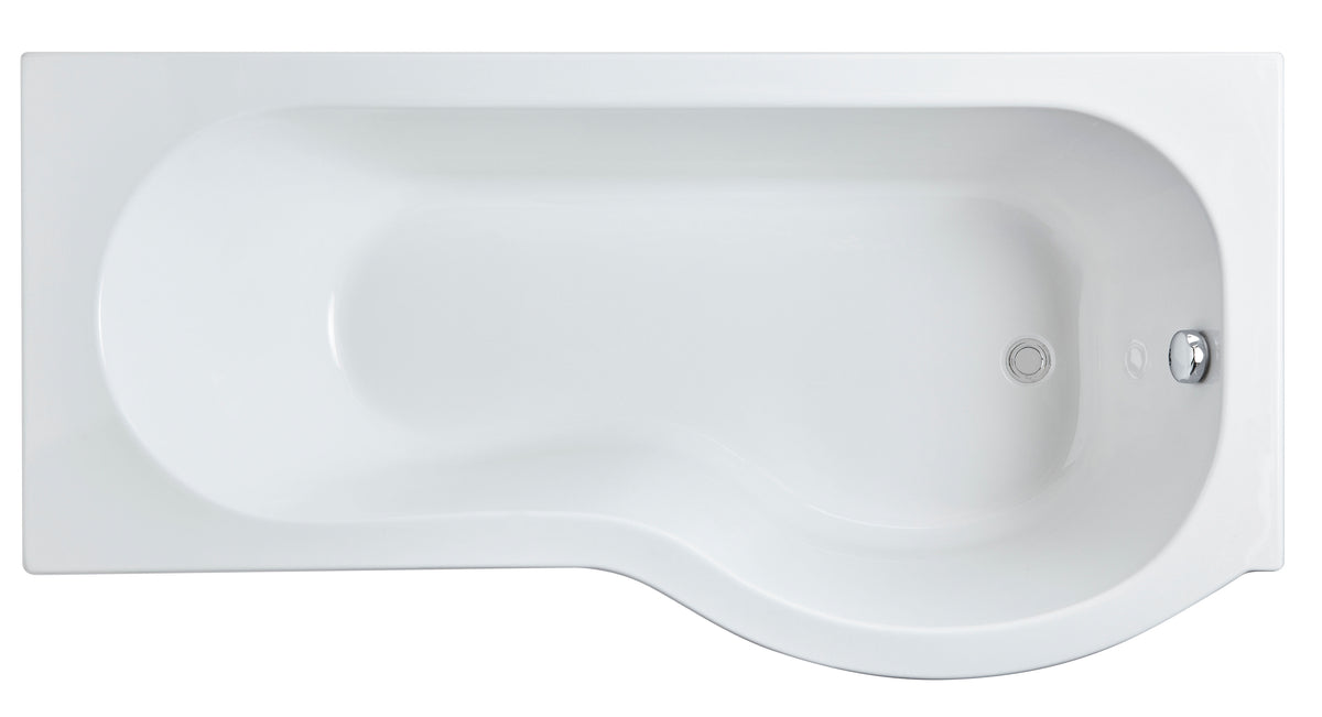 Nuie 1700mm Right-Hand P Shaped Shower Bath With Legs
