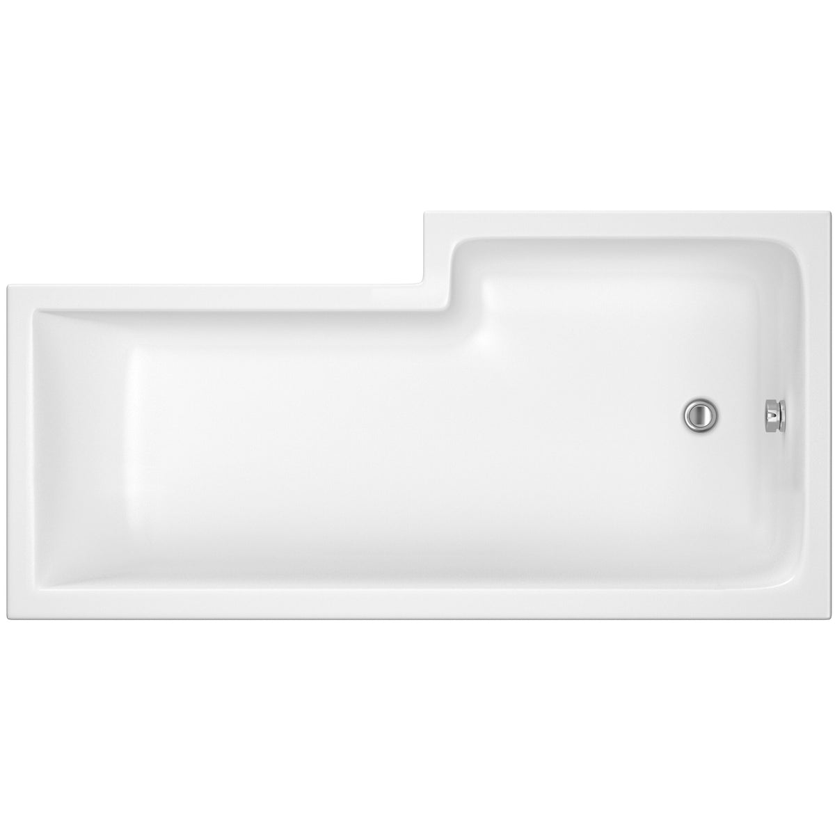 Nuie 1500mm Left-Hand Square Shower Bath With Legs