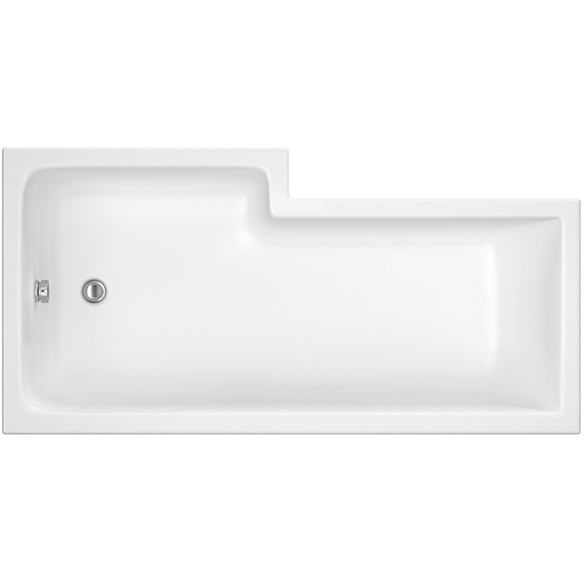 Nuie 1700mm Right-Hand Square Shower Bath With Legs