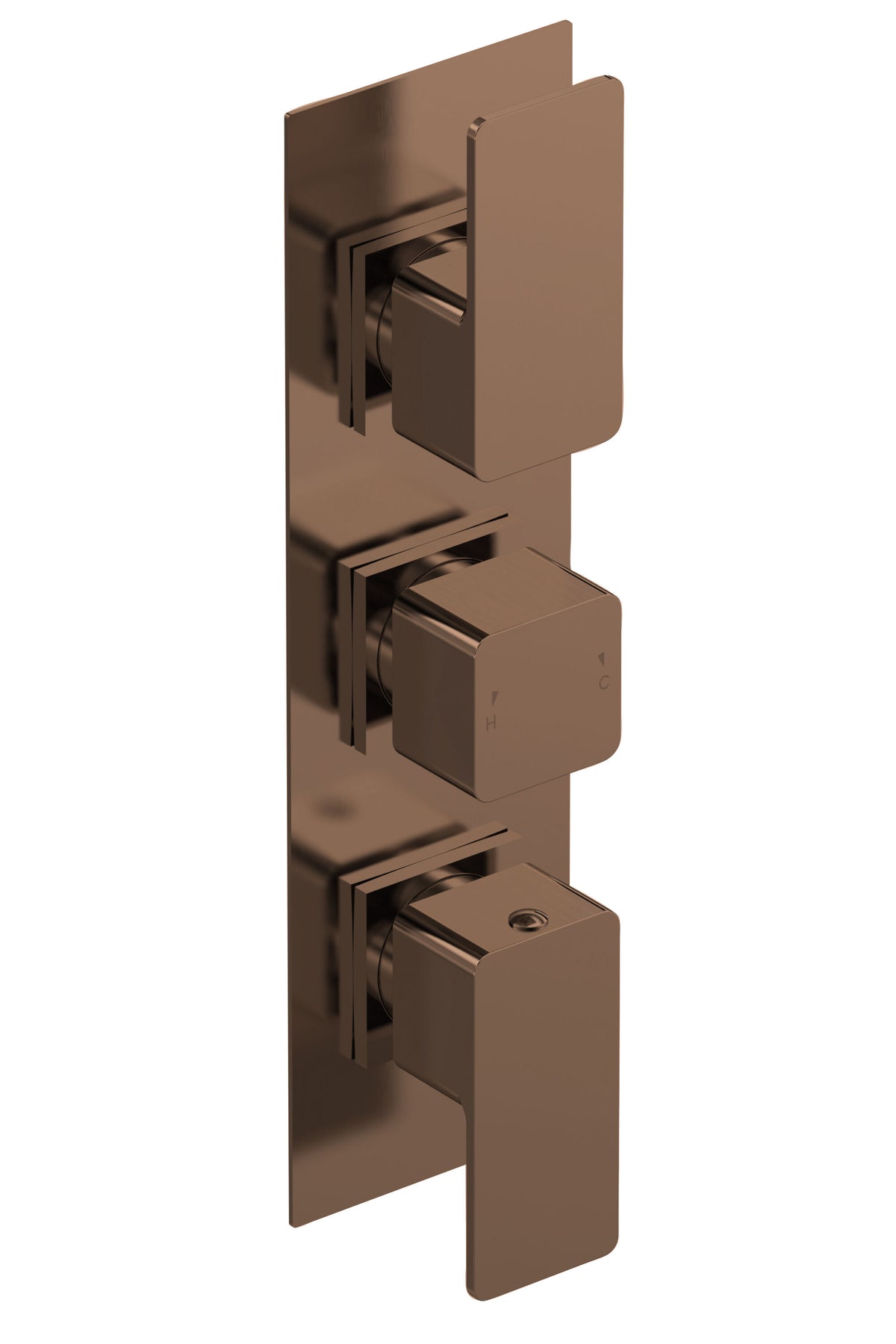 Nuie Windon Brushed Brass Triple Thermostatic Shower Valve With Diverter