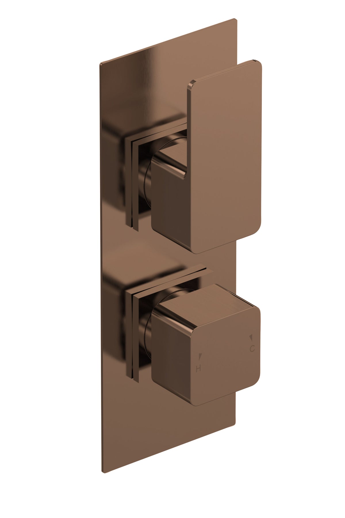 Nuie Windon Brushed Brass Twin Thermostatic Shower Valve