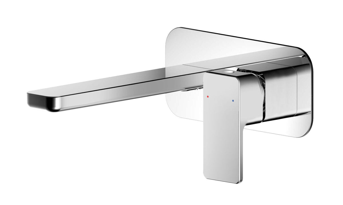 Nuie Windon 2 Tap Hole Wall Mounted Basin Mixer With Plate