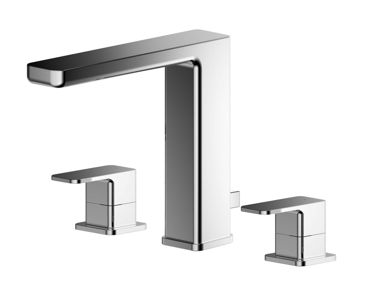 Nuie Windon 3 Tap Hole Deck Mounted Basin Mixer With Pop Up Waste