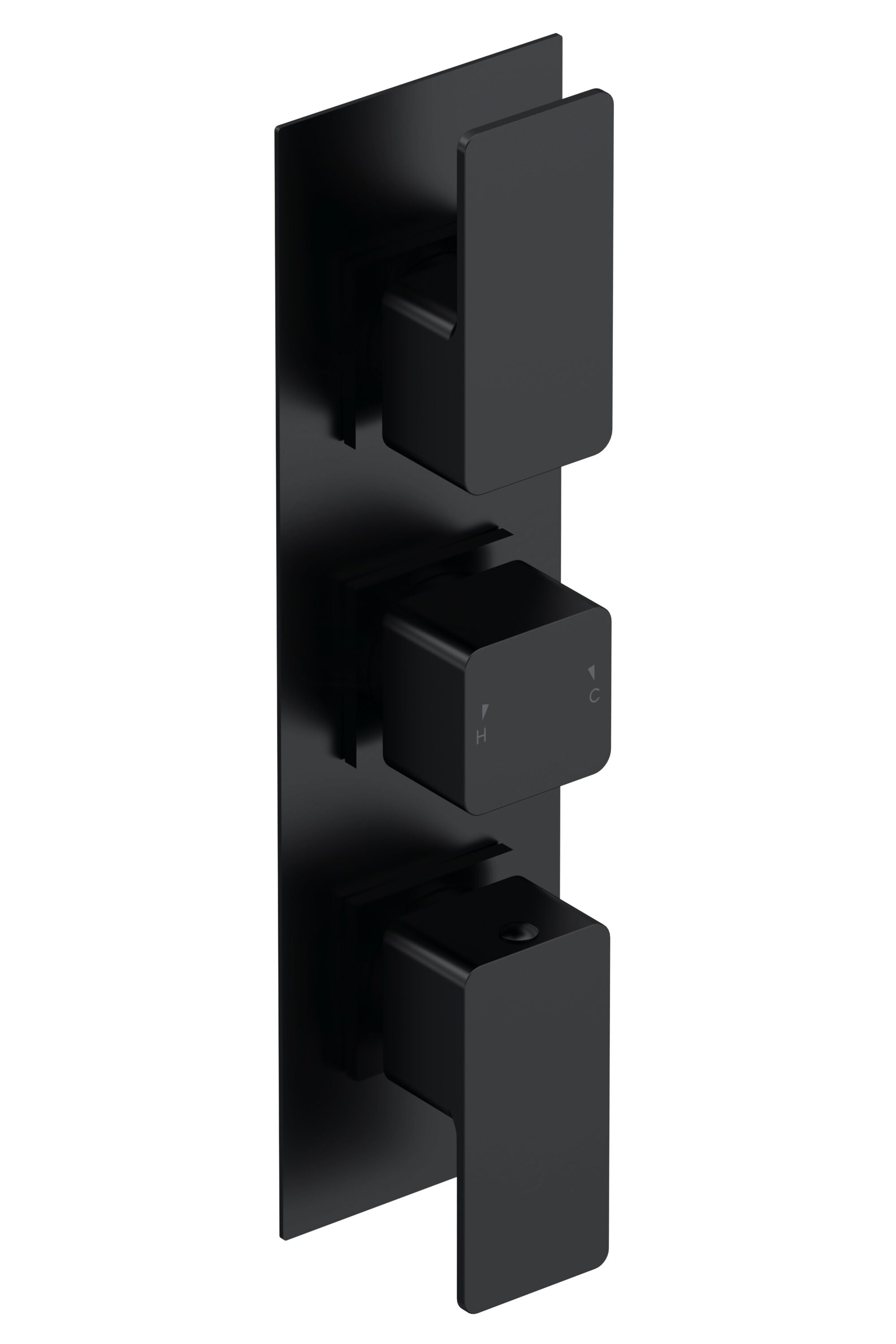 nuie Windon Matt Black Triple Thermostatic Shower Valve With Diverter