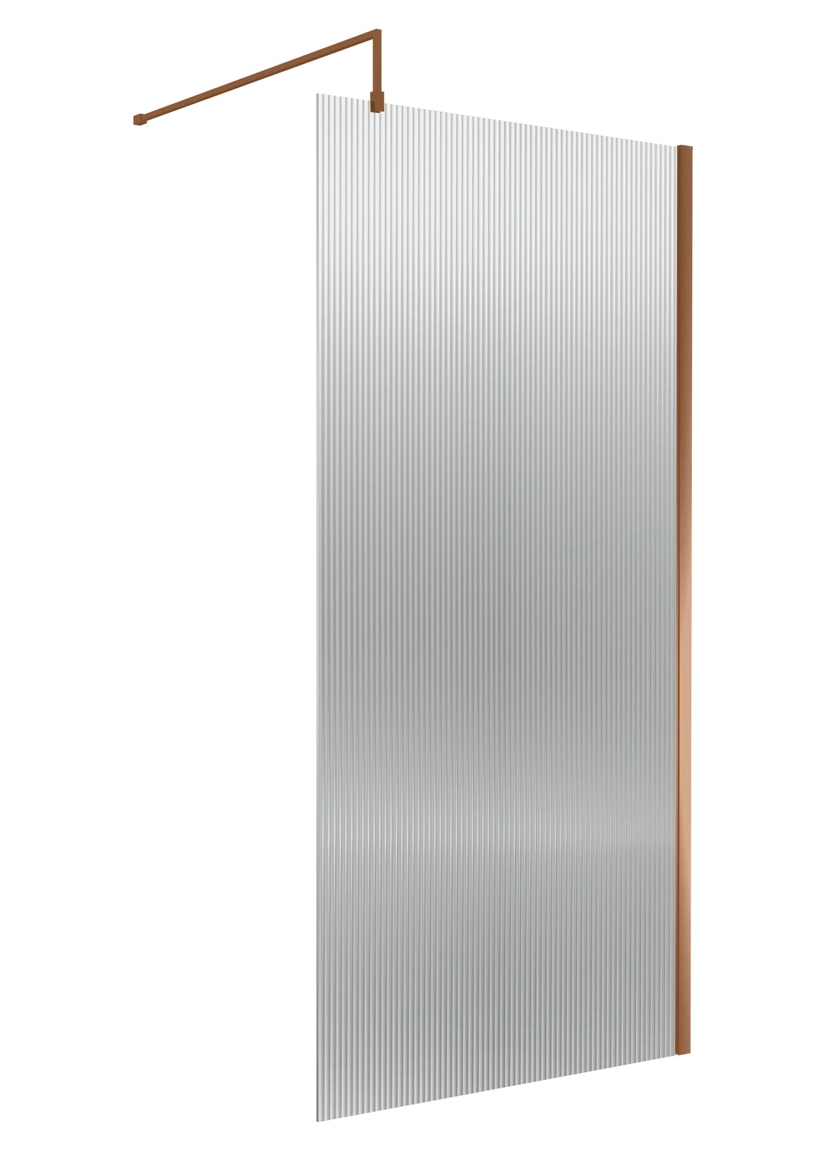 Nuie 1000mm Fluted Wetroom Screen With Support Bar