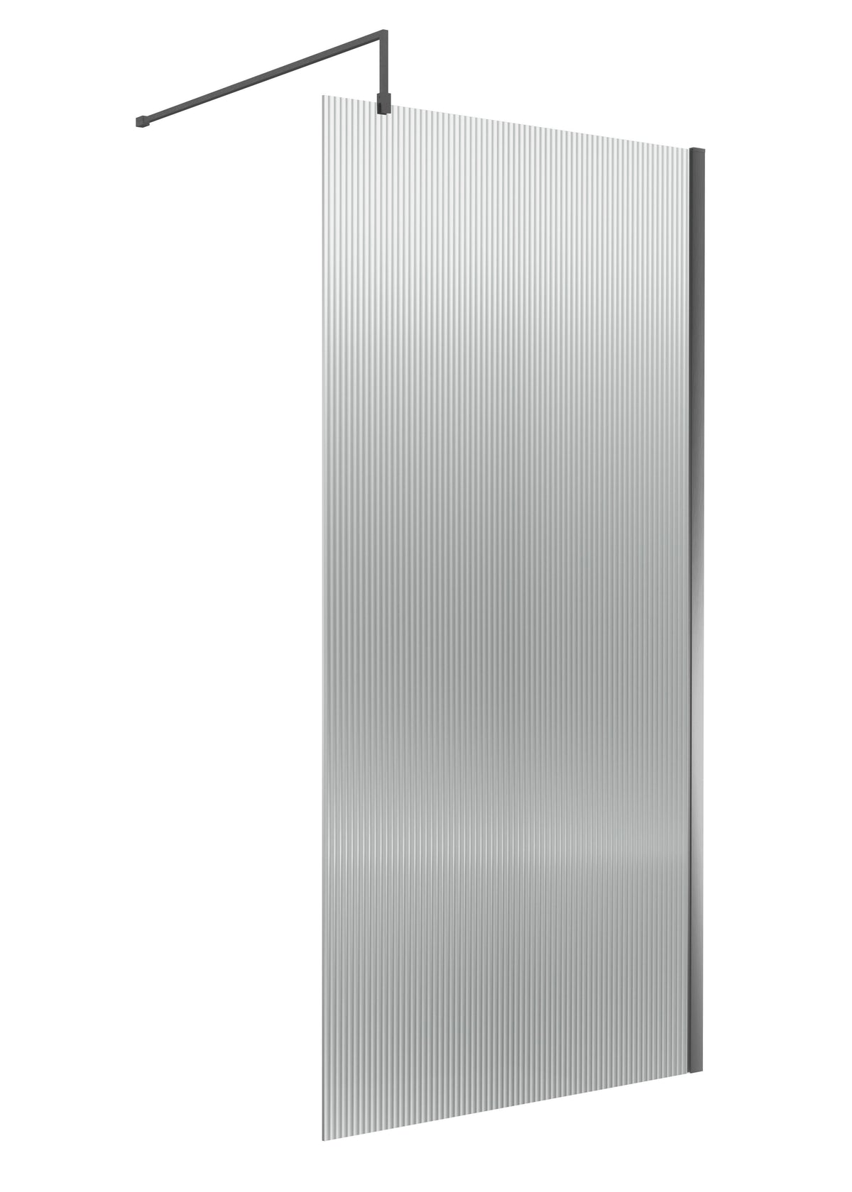 Nuie 1000mm Fluted Wetroom Panel With Support Bar