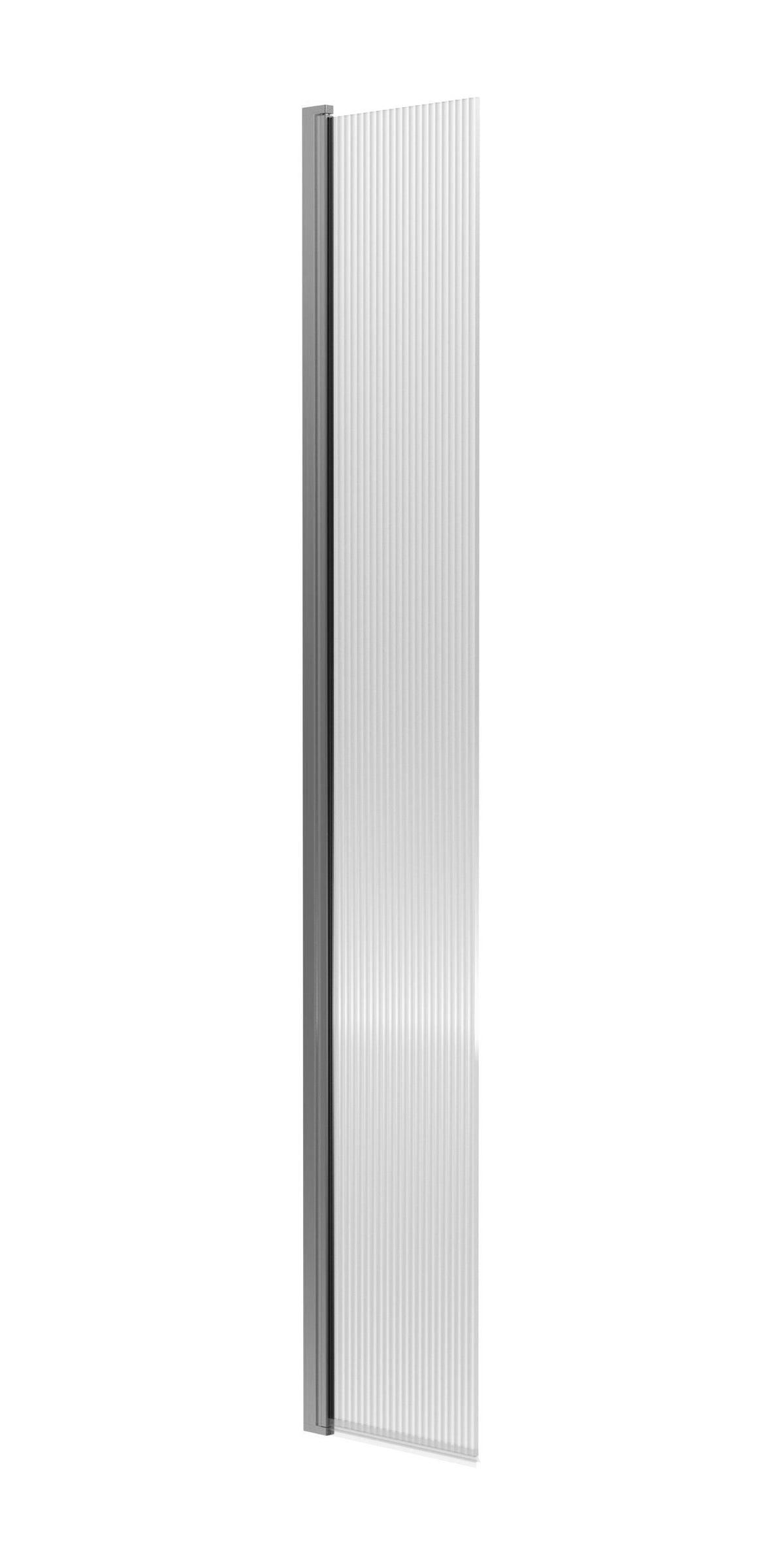 Nuie 300mm Fluted Hinged Shower Door With Support Bar