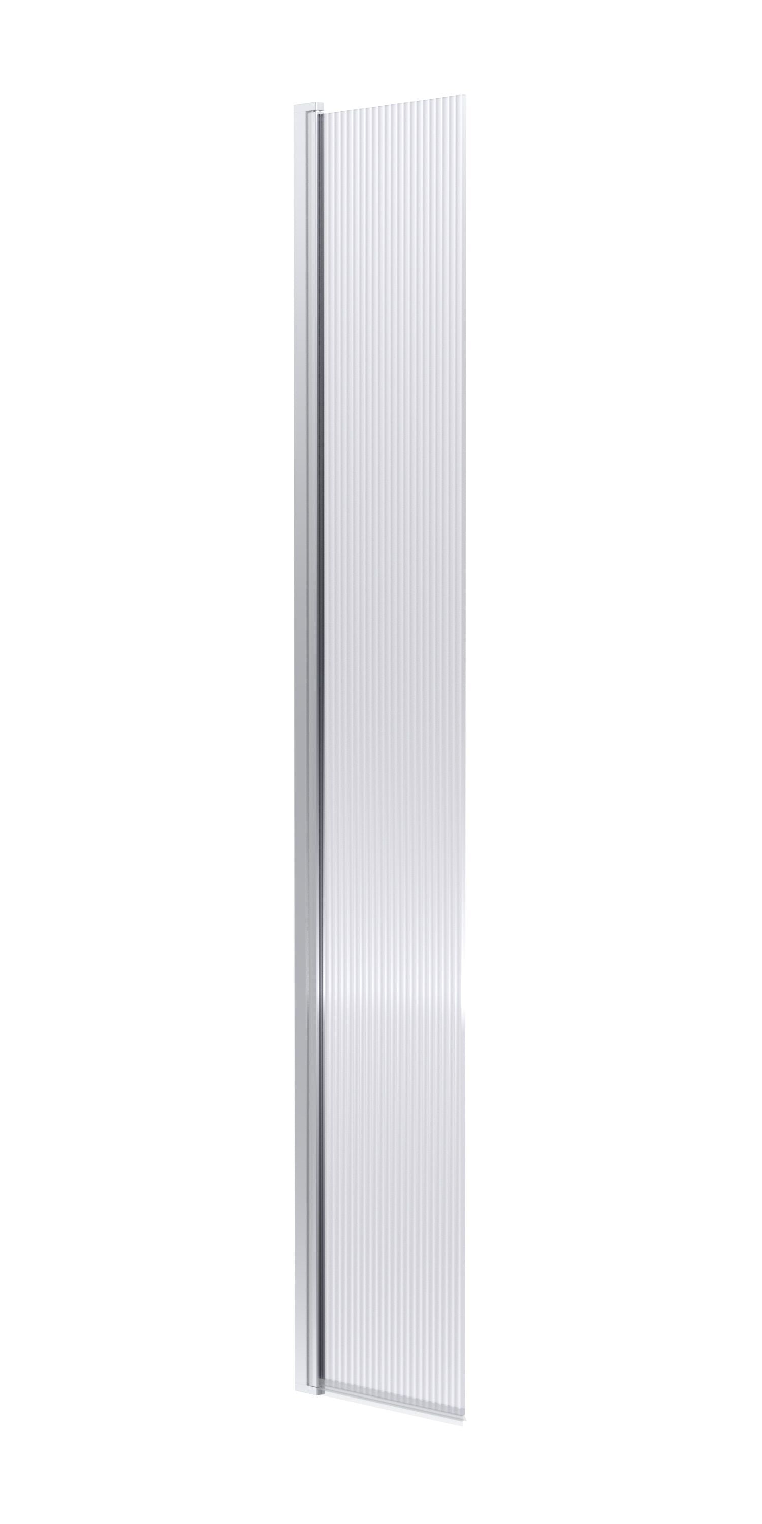 nuie 300mm Chrome Fluted Hinged Wetroom Screen