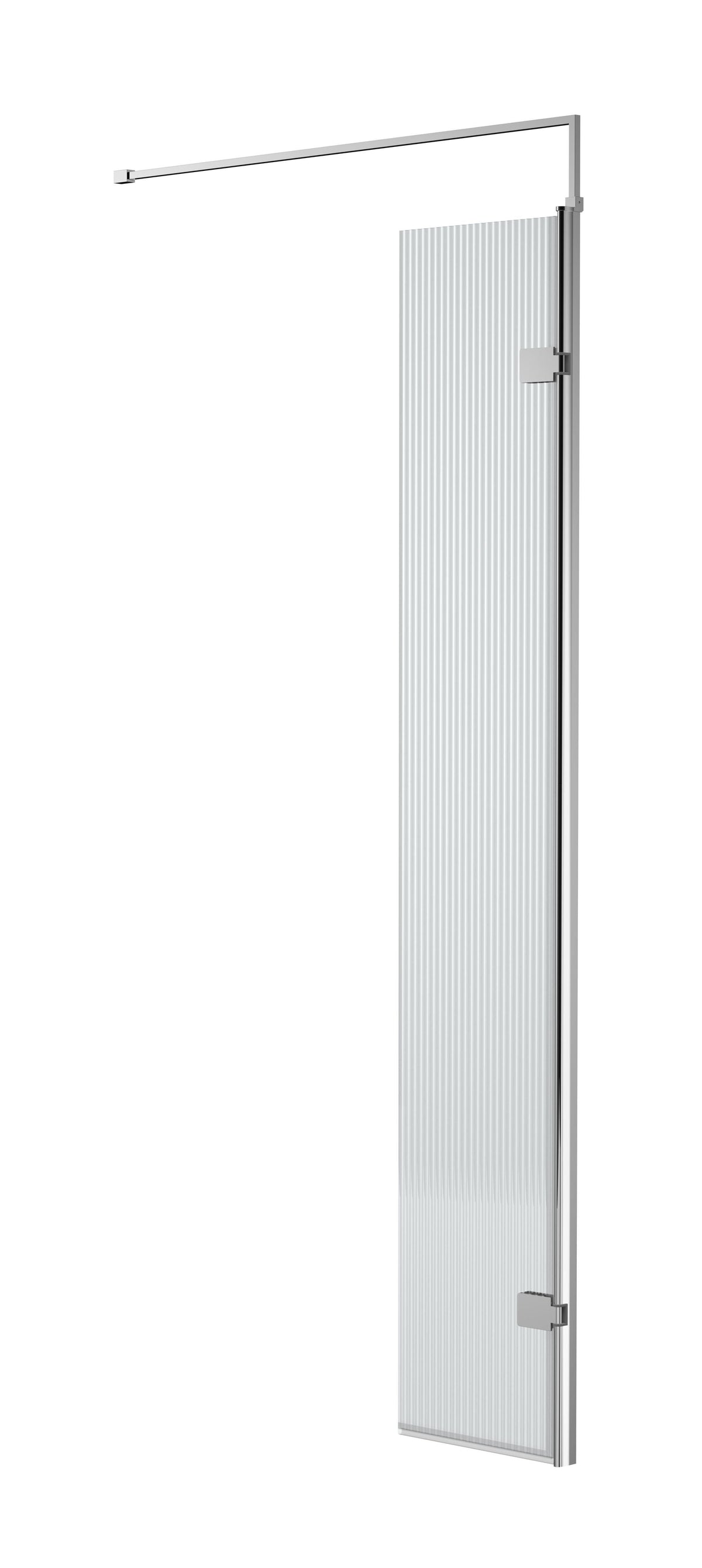 Nuie 300mm Fluted Hinged Wetroom Screen With Support Bar