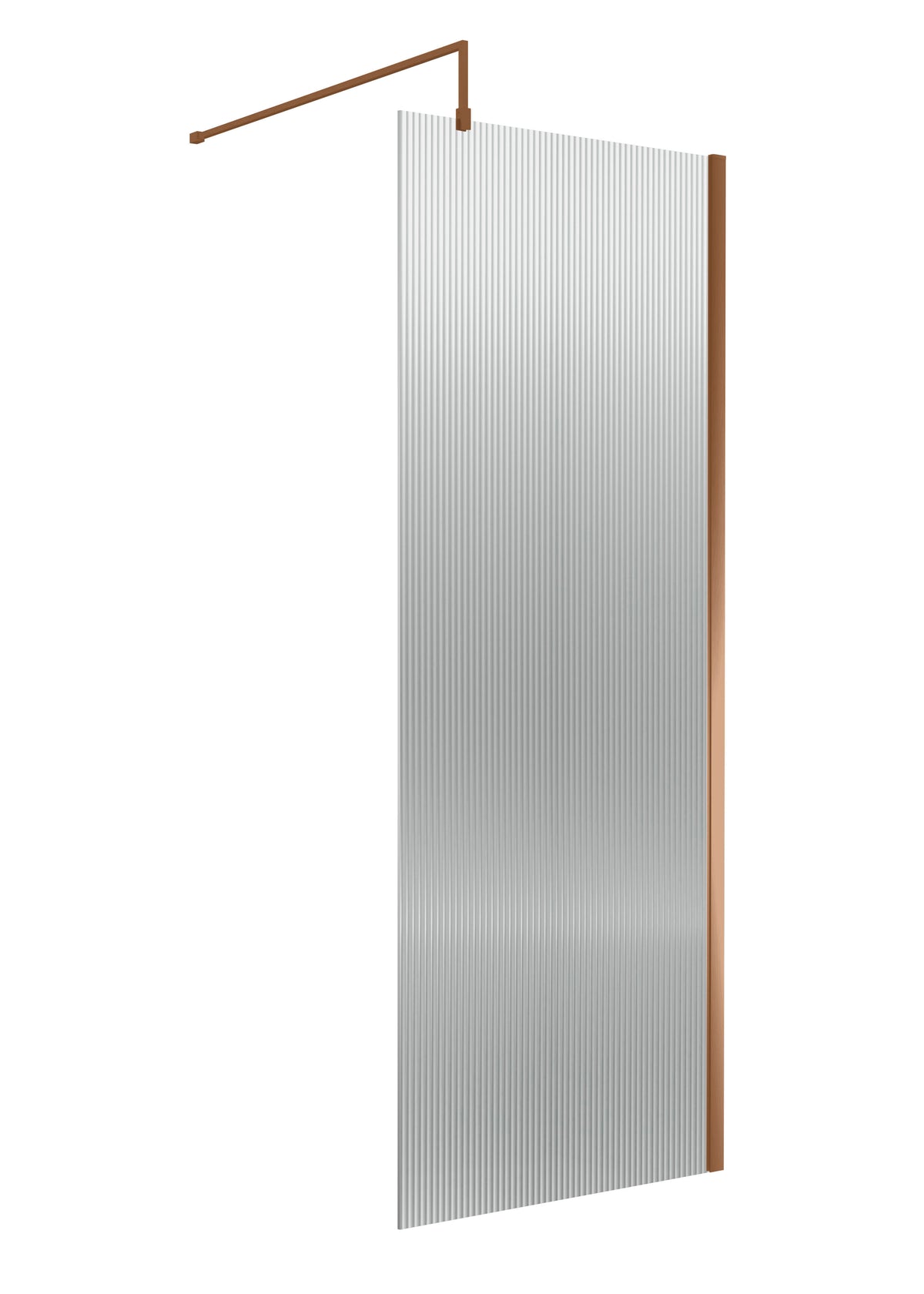 Nuie 800mm Fluted Wetroom Screen With Support Bar